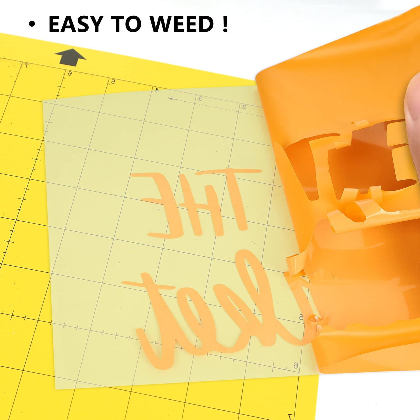 Yellow Orange Iron on Vinyl - 12Inch by 5ft Roll HTV Heat Transfer Vinyl for T-Shirt HTV Rolls for All Cutter Machine - Easy to Cut & Weed for Heat Transfer Design