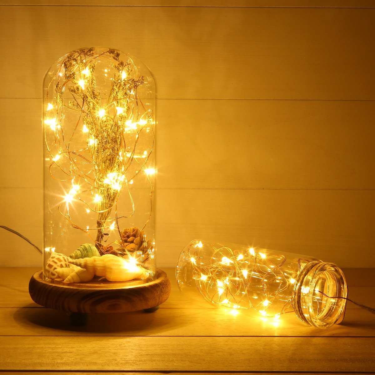 16.5 Ft 50 LED Fairy Lights Battery Operated String Lights for Party Home Wedding Festival Decoration, Warm White