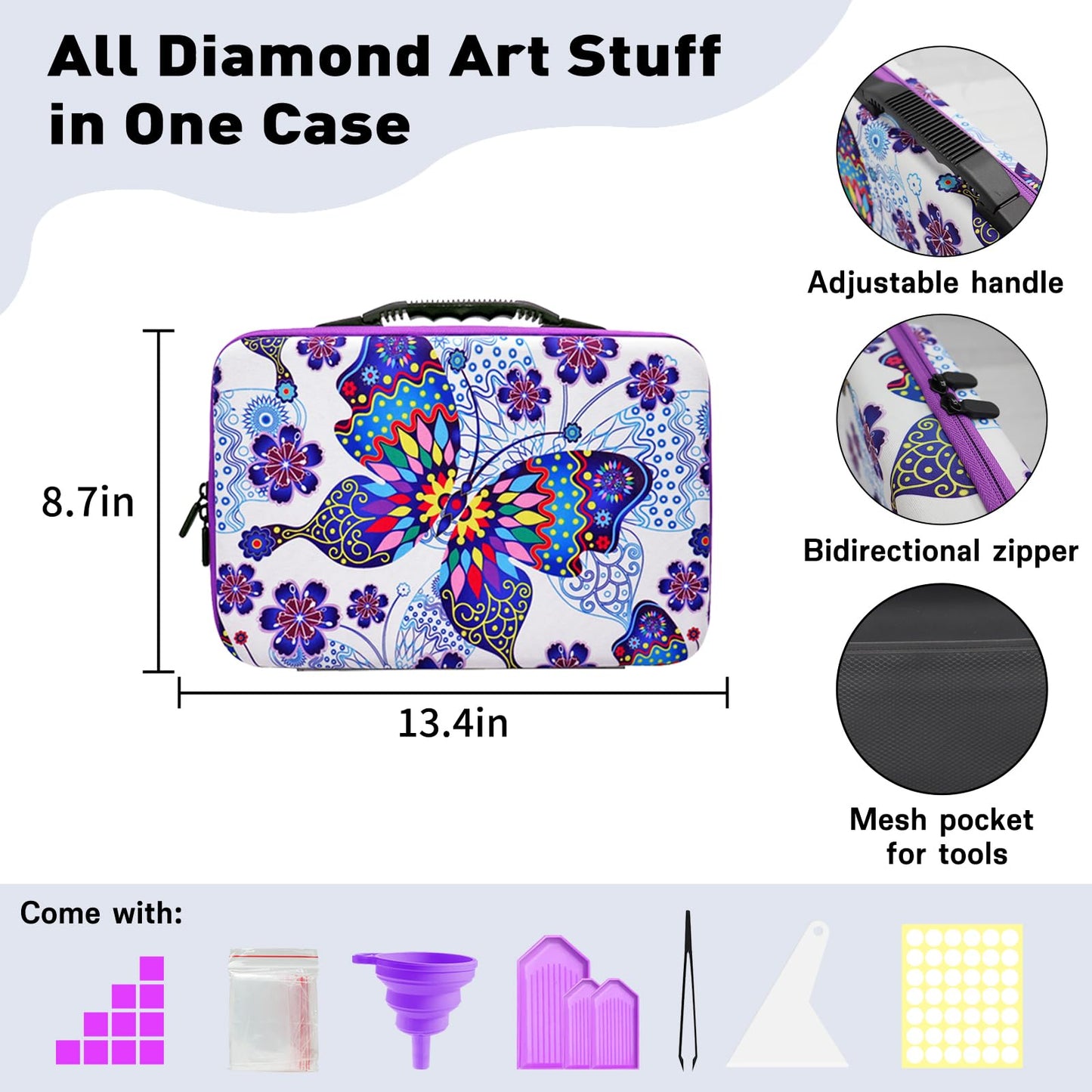Diamond Painting Storage Case,60 Slots Diamond Art Kits with Accessories for Craft Jewelry Beads Organizer Boxes