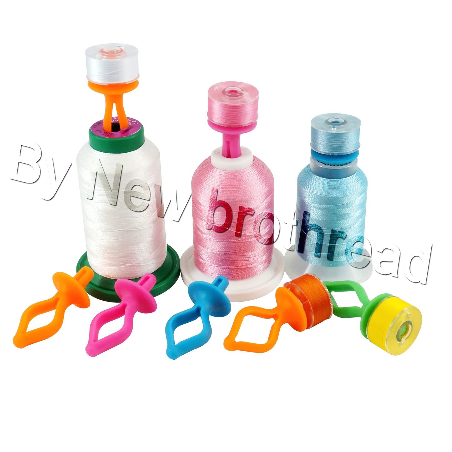 100pcs Mix NOTIONS (60 Thread Spool Savers + 20 Bobbin Holders + 20 Bobbin Clamps) - Prevent Thread Tails from Unwinding - for Sewing and Embroidery Machine Thread Spools