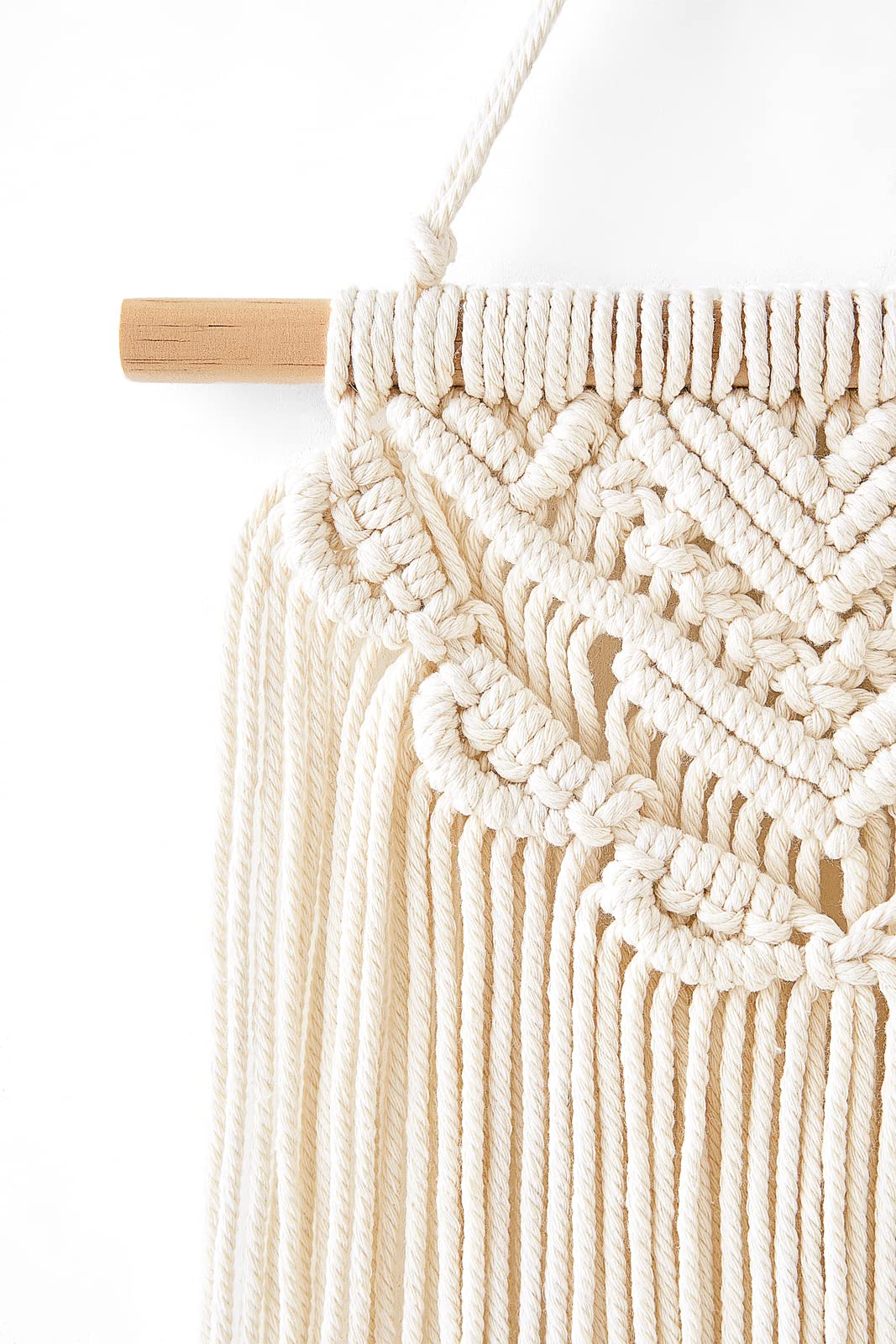 2 Pcs Macrame Wall Hanging Boho Wall Art Decor Woven Chic Bohemian Room Decor for Bedroom Nursery Living Room Dorm Apartment, Small Size 13" L x 10" W and 16" L x 10" W