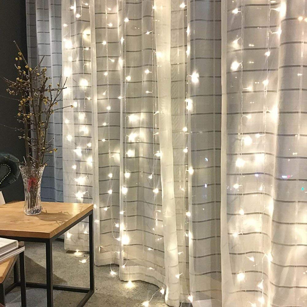 8.26 Inches Indoor Outdoor, LED String Light for Christmas Wedding Party Home Garden Bedroom Wall Decoration (White)