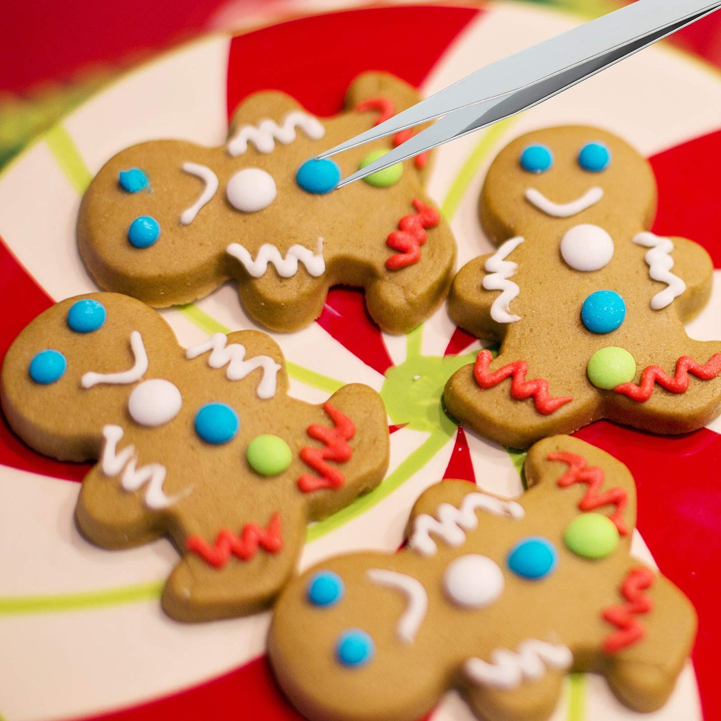 14 Pcs Cookie Decorating Tools Set Fondant Cake Decorating Brushes Scribe Cookie Tool Sugar Stir Needle Baking Elbow and Straight Tweezers for Sprinkles Supplies for Fondant