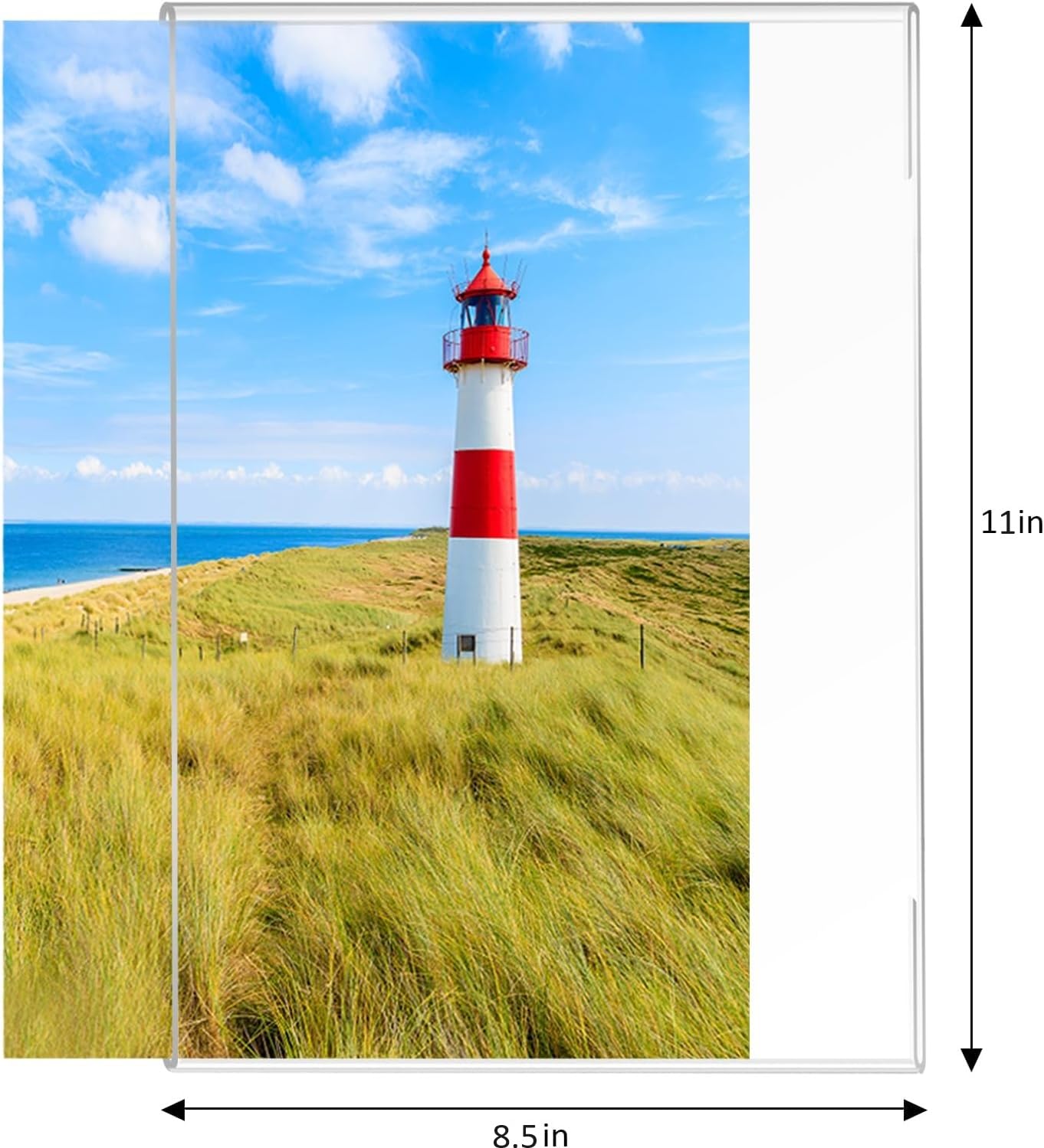 8.5x11 Acrylic Picture Frames,Set of 6 Clear Photo Frame for Wall,Clear Frameless picture Frames 8.5 x 11,Floating Hanging Picture Frames 8.5 x 11 for Home, School, Office