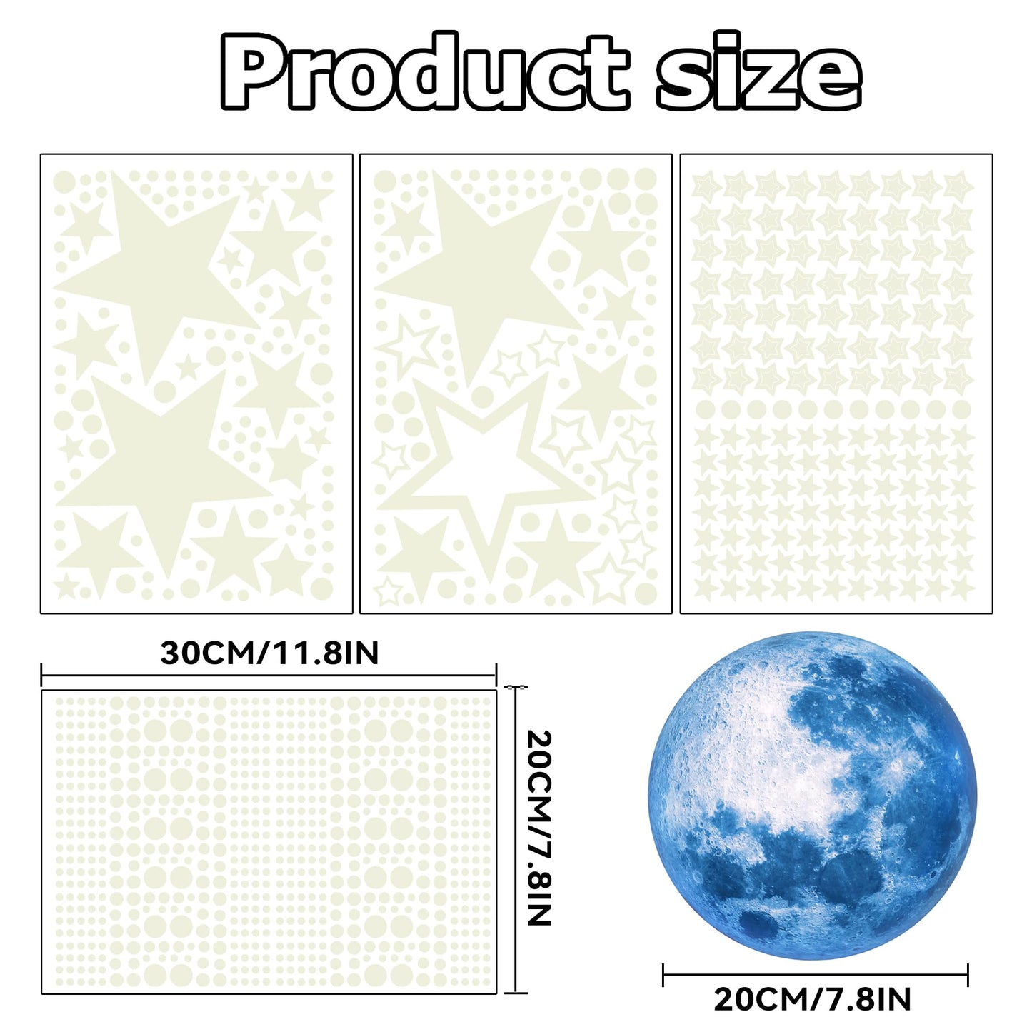 1078Pcs Glow in The Dark Stars for Ceiling Glowing Space and Moon Decals Universe Stickers Kids Wall Decor Perfect for Boys Girls Nursery Bedroom Living Room