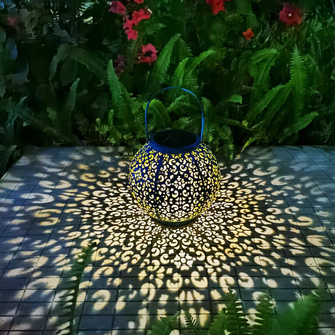 Outdoor Solar Big Lanterns Waterproof, Go2garden Gifts for Women Mom Garden Yard Decor Lights for Patio, Yard, Party Ornaments,Birthday Mothers Day Gifts for Grandma (1 Pack, Teal Blue)