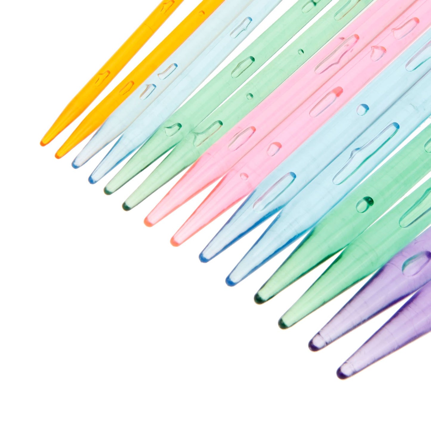 14 PCS(7 Pair) Multicolor Plastic Crystal Knitting Needles Weaving Tool Acrylic Crystal Knitting Tools Acrylic Needle for Scarf Sweater Length 26cm/10.35IN