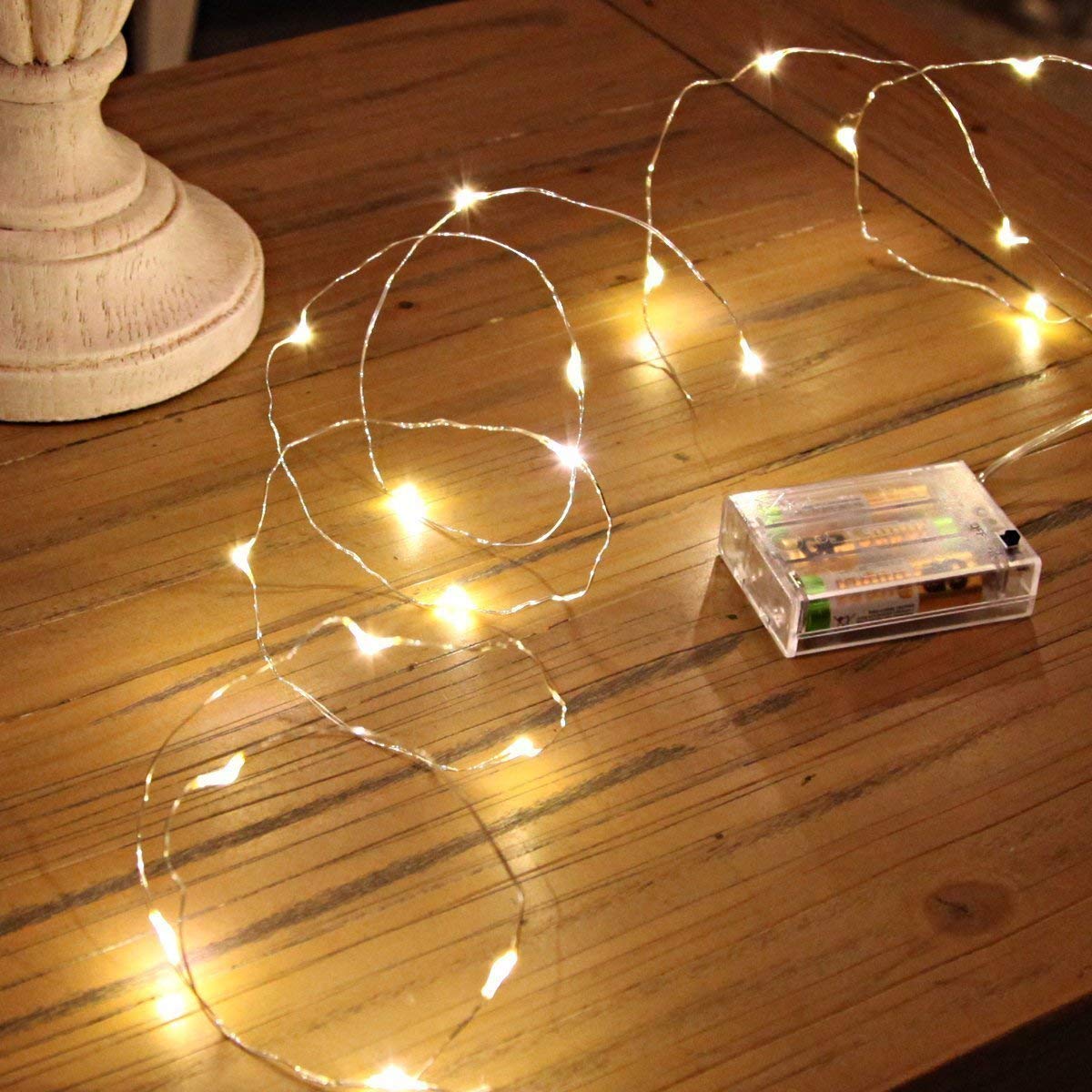 16.5 Ft 50 LED Fairy Lights Battery Operated String Lights for Party Home Wedding Festival Decoration, Warm White