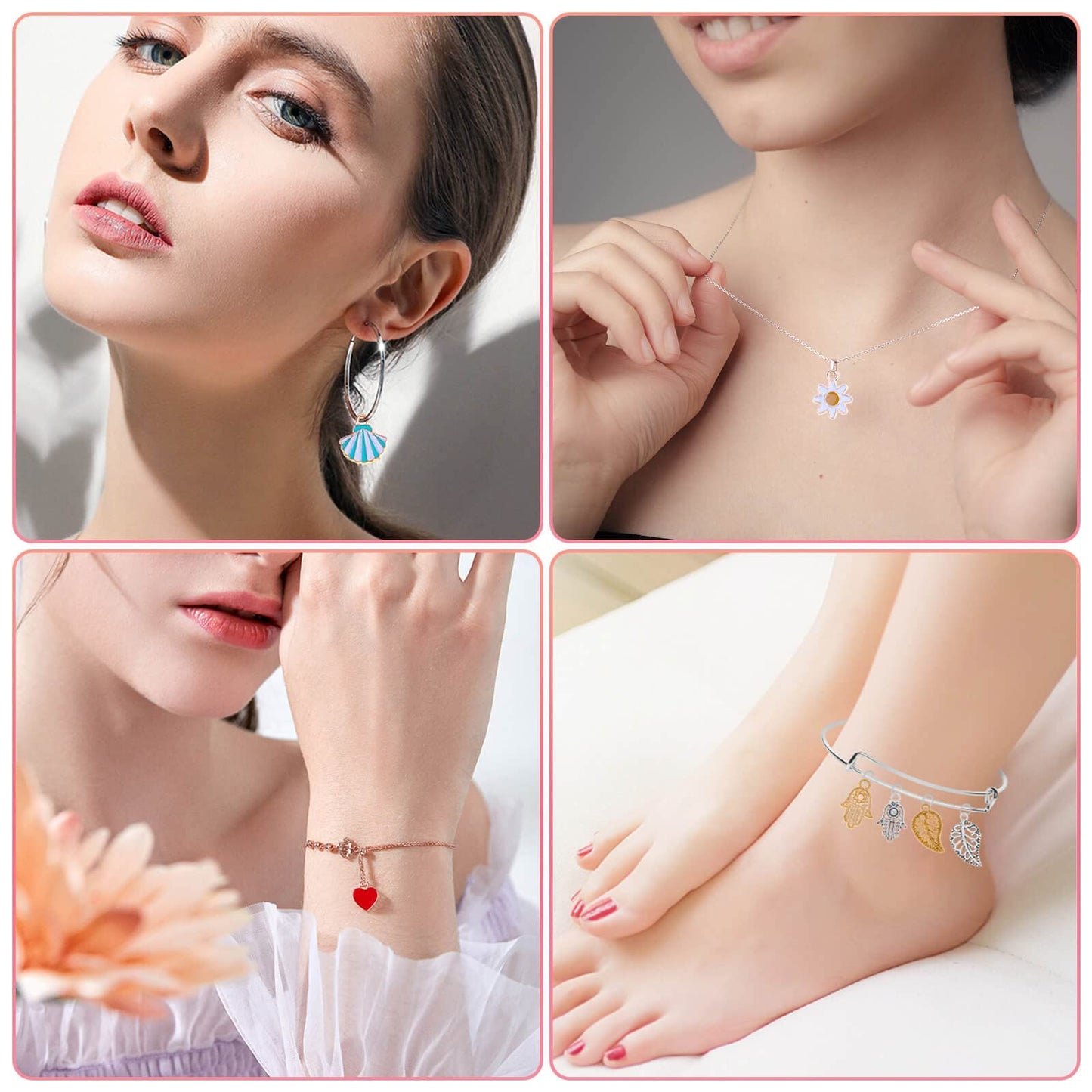 150PCS Bracelet Charms, Silver Bracelet Gold Plated Enamel Charms Pendants for Necklace Bracelet Jewelry Making and Crafting