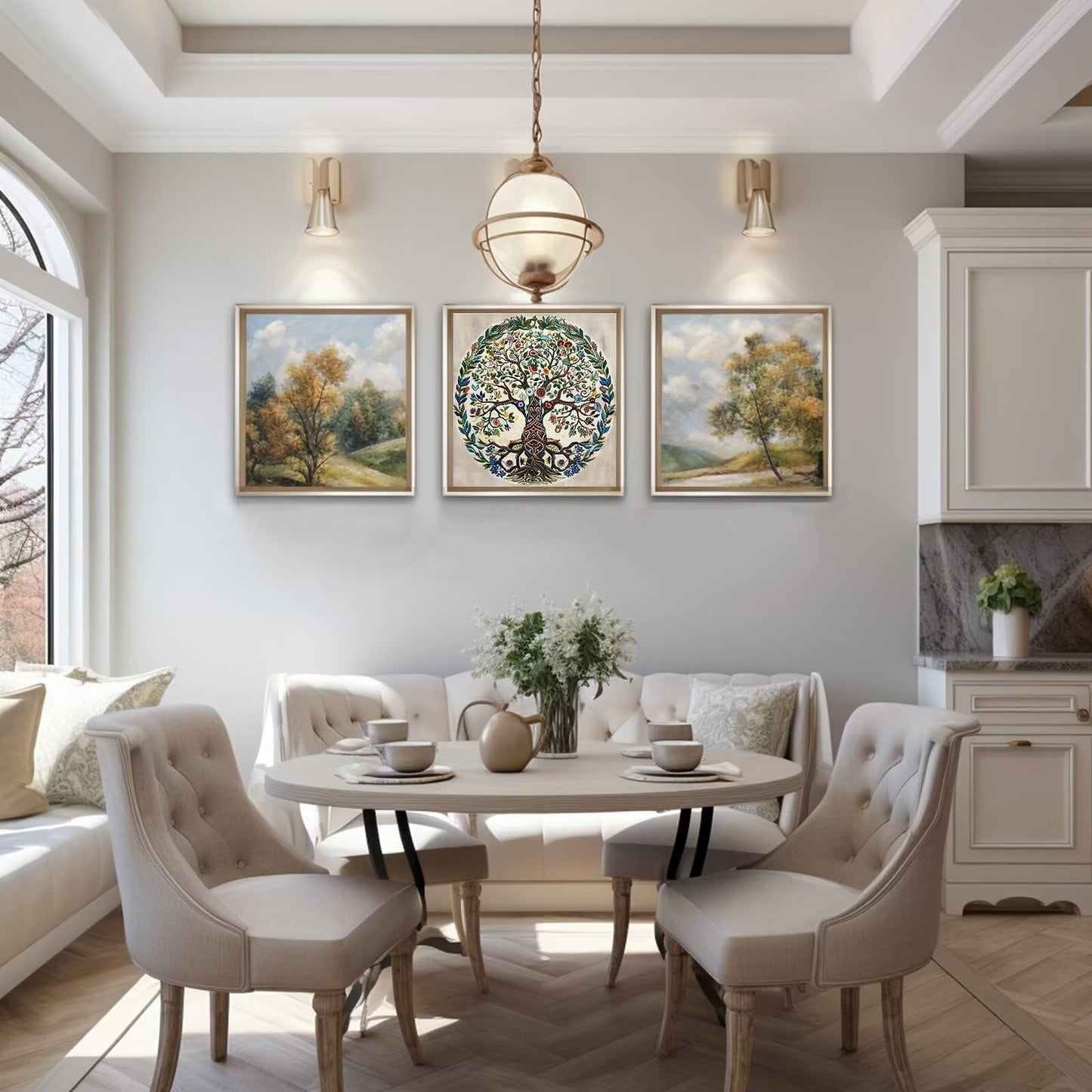 Tree of Life 11ct Cross Stitch Kits, 11 CT Funny Pre Printed Counted Stamped Cross Stitch Embroidery Needlepoint Needlework Patterns Kits for Beginners Adults Crossstitch 40x40 cm