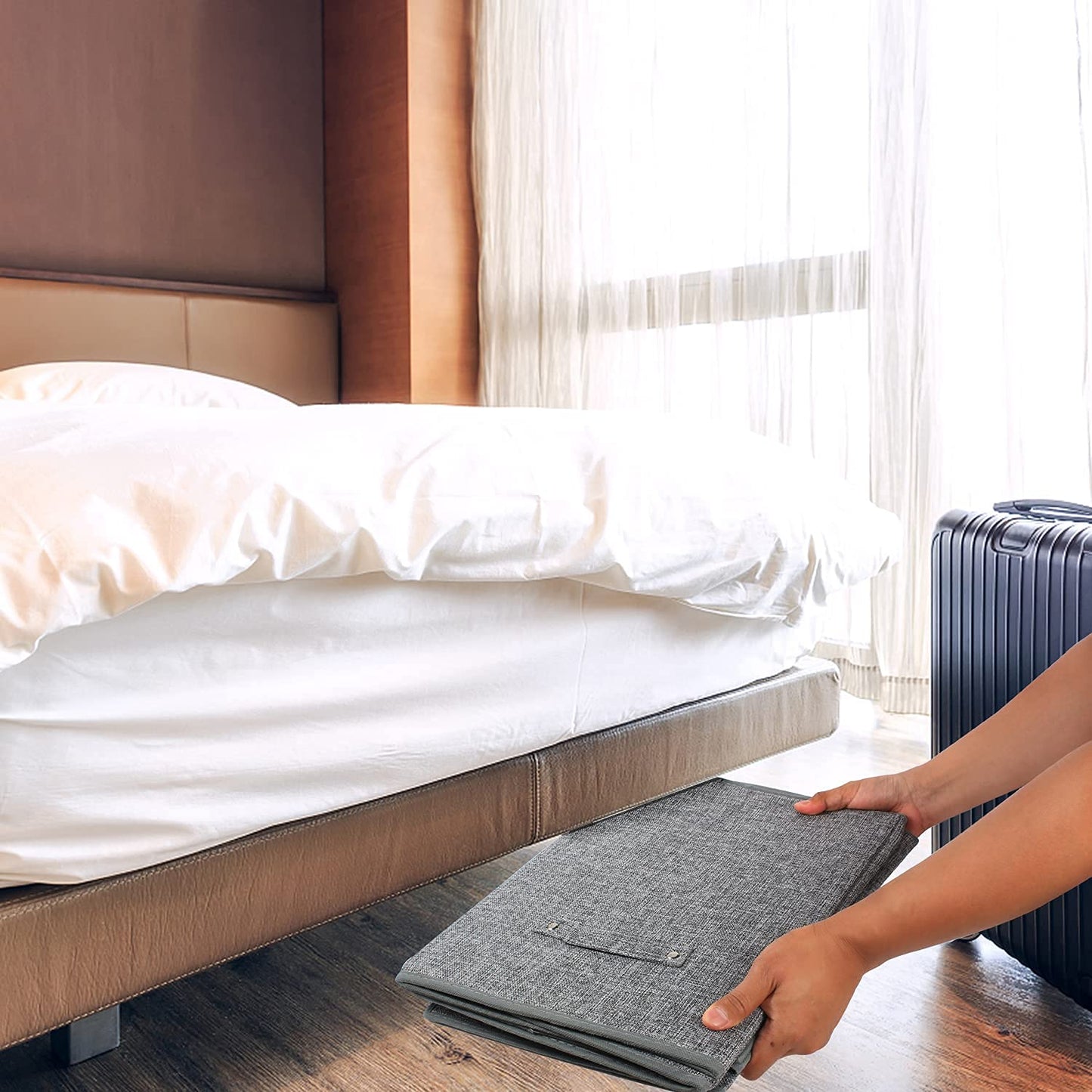 Large Toy Box Chest with Lid, Collapsible Sturdy Toy Storage Organizer Boxes Bins Baskets for Kids, Boys, Girls, Nursery, Playroom, 25"x13" x16" (Linen Gray)