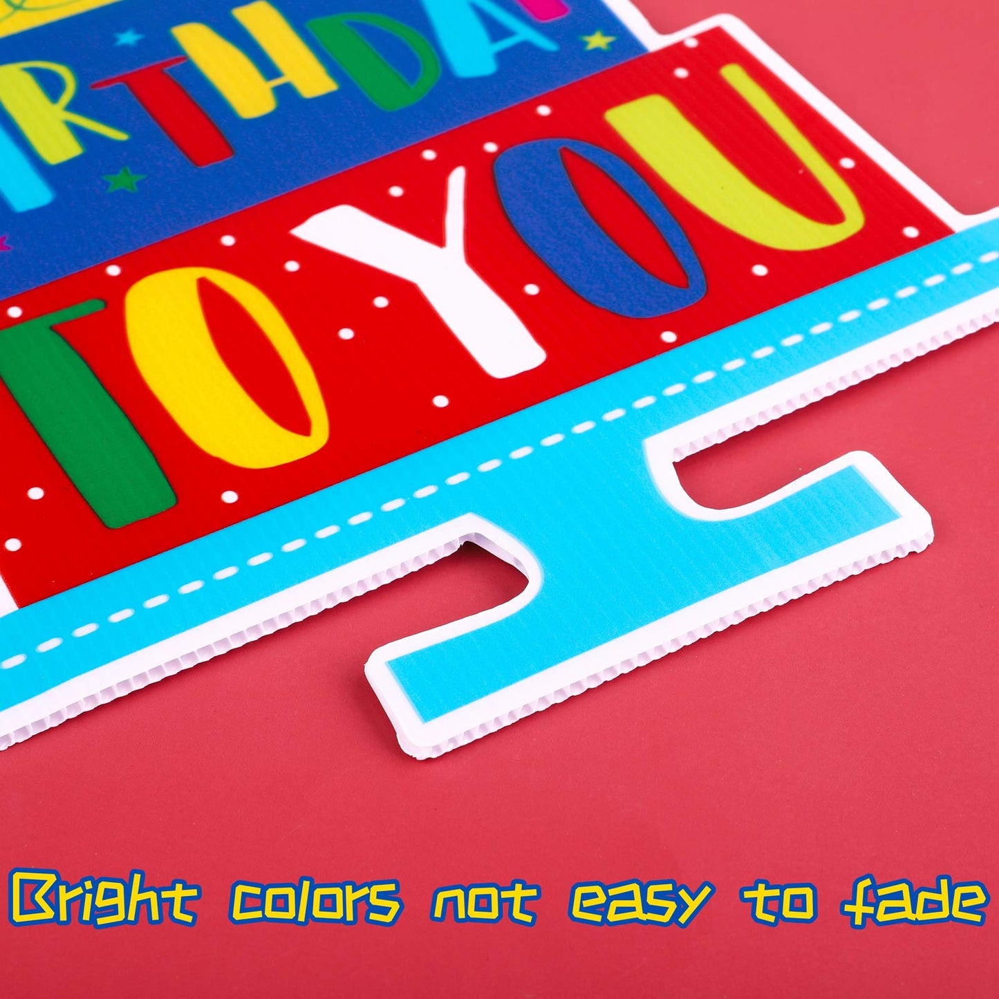 2 Pack Outdoor Lawn Decorations - Birthday Cake & Balloons Yard Signs with Stakes for Home Party Decorations