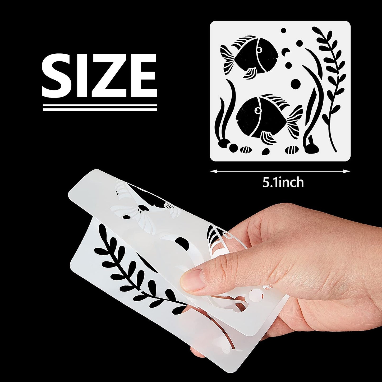 30 Pieces Sea Ocean Creatures Stencils 5 x 5 Inch Ocean Templates for Painting Sea Animal DIY Pattern Templates Mermaid Stencils on Wood for Scrapbooking Drawing Tracing Furniture Wall Crafts