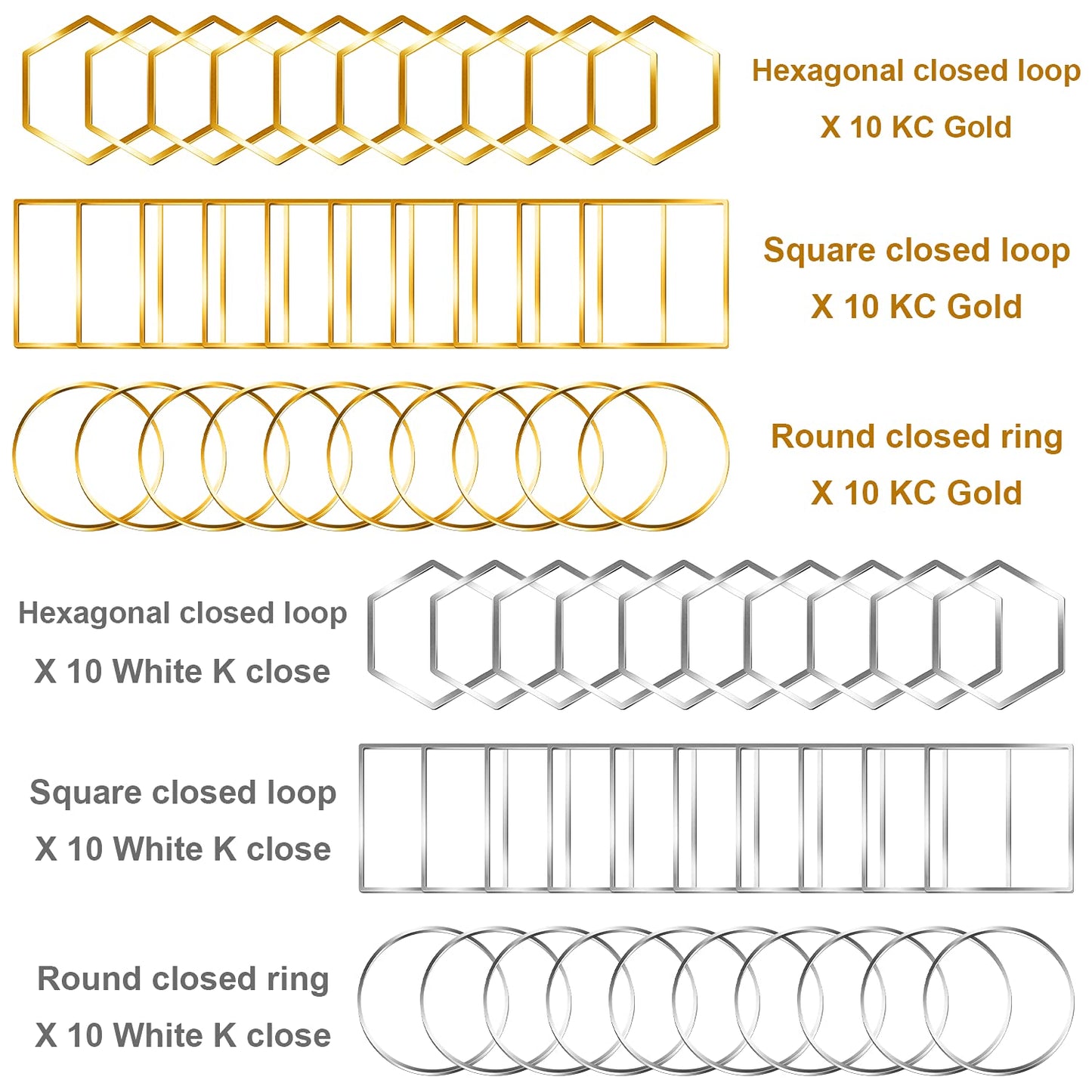 Earrings Beading Hoop for Jewelry Making, Earrings Findings Hoops Earring Charms Open Bezel Pendant Frame for DIY Craft,Earring Necklace,Crafts Supplies (60 pcs (Round/Square/Hexagon))