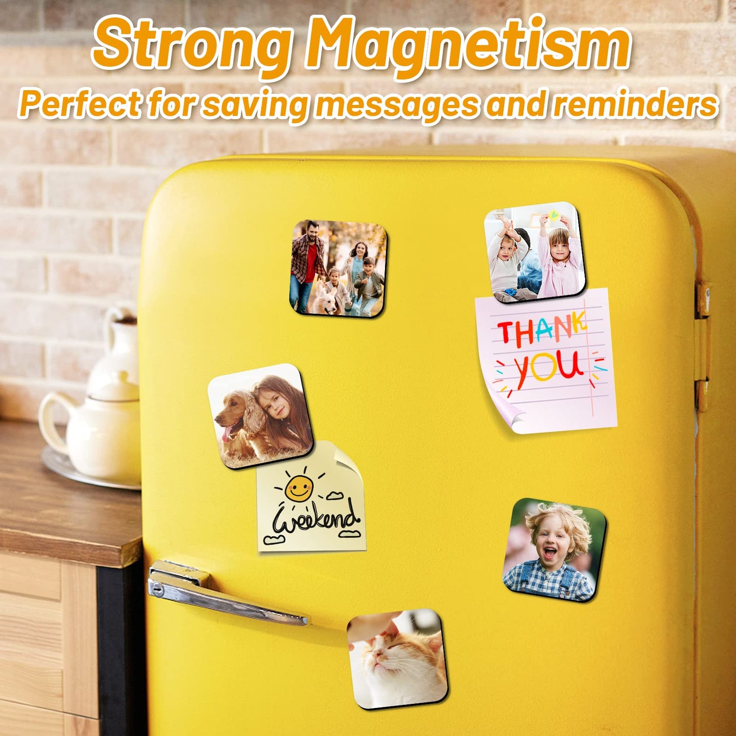 Sublimation Magnet Blanks, Personalized Sublimation Blanks Bulk with 20 PCS Larger Square Blanks, 20 PCS Fridge Magnets for Custom Refrigerator Oven Dรฉcor Office Calendar DIY Crafts (6 x 6 cm)