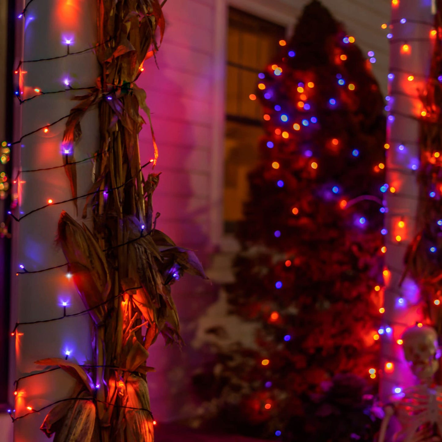 164FT 500 LED Halloween Lights, 8 Modes Waterproof Plug in String Lights for Halloween Indoor Outdoor Yard Party Wedding Garden Home Decorations (Purple & Orange)