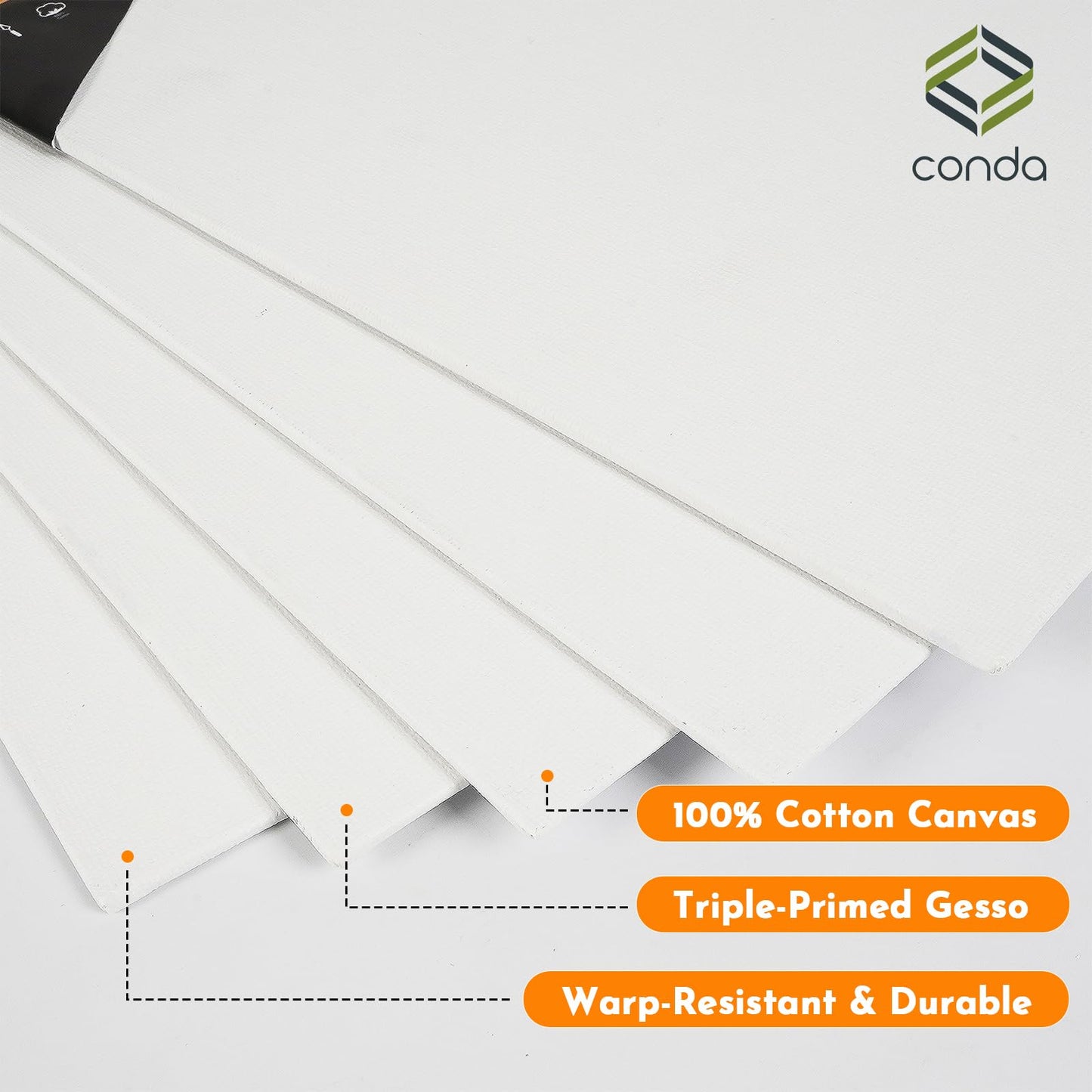Canvas Boards for Painting, 8 x 10 inch, 12 Pack, 100% Cotton Canvas Panels, White Blank Canvases, Primed, Acid-Free, Artist Quality for Acrylic, Pouring Watercolor & Oil Painting