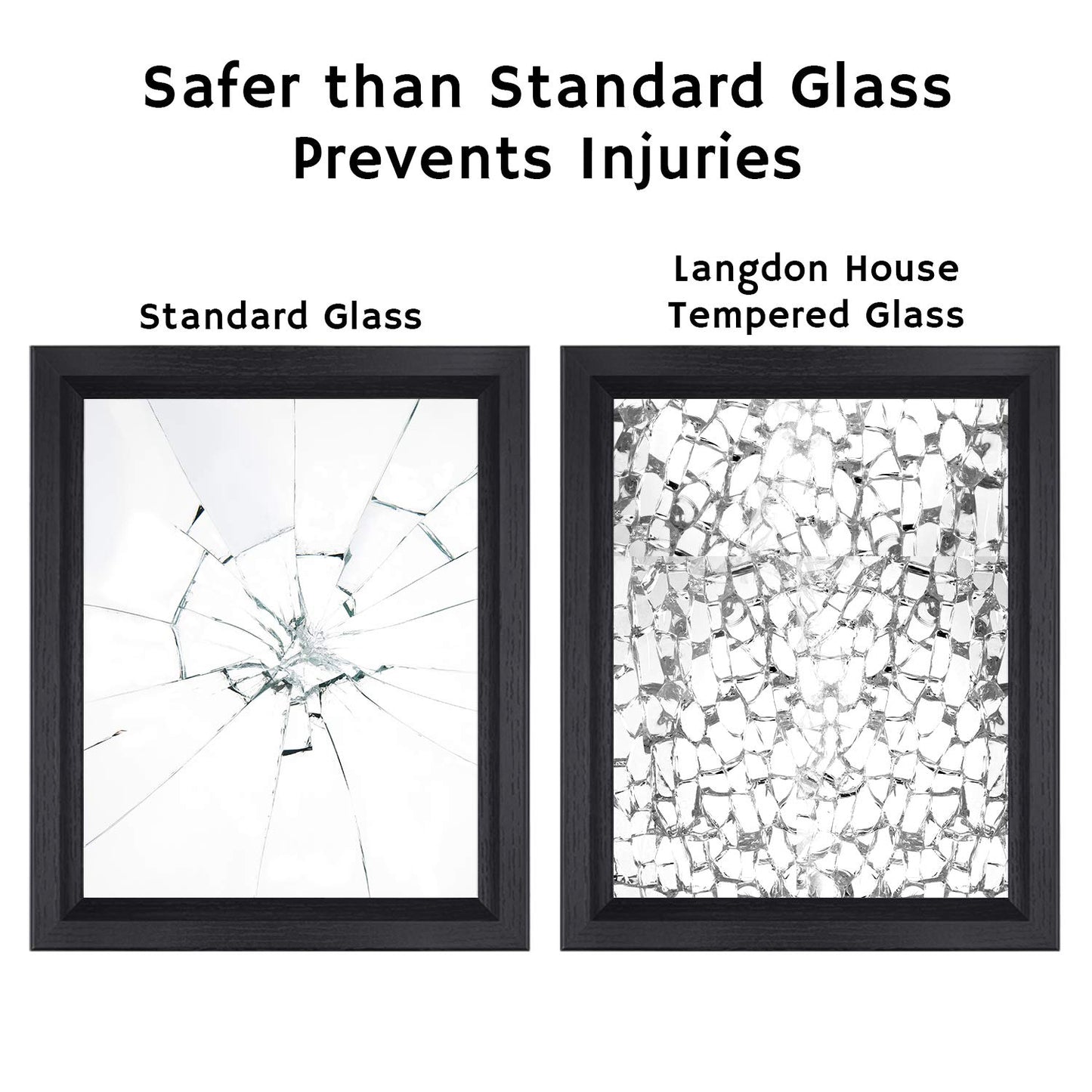 Picture Frame Glass Replacements (Crystal Clear, 8x10, 3 Pack) High Definition, Heat Strengthened, Semi Tempered Glass Cover Sheet