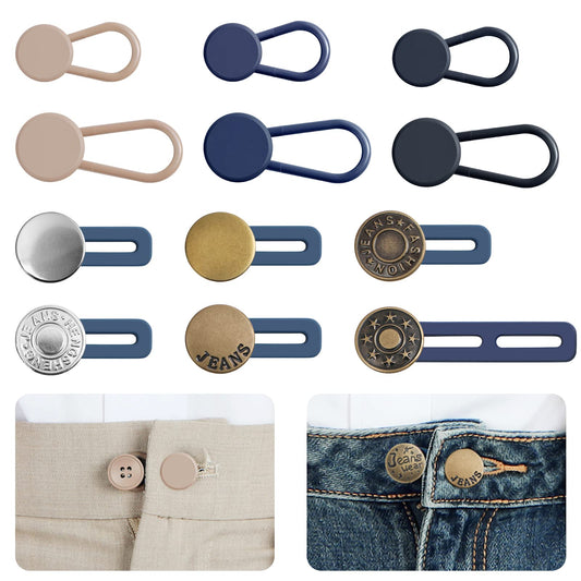 12 PCS Button Extenders for Jeans, Pants - Waist Extenders for Women & Men, No Sewing Instant Waistband Extension 1-1.8 Inches