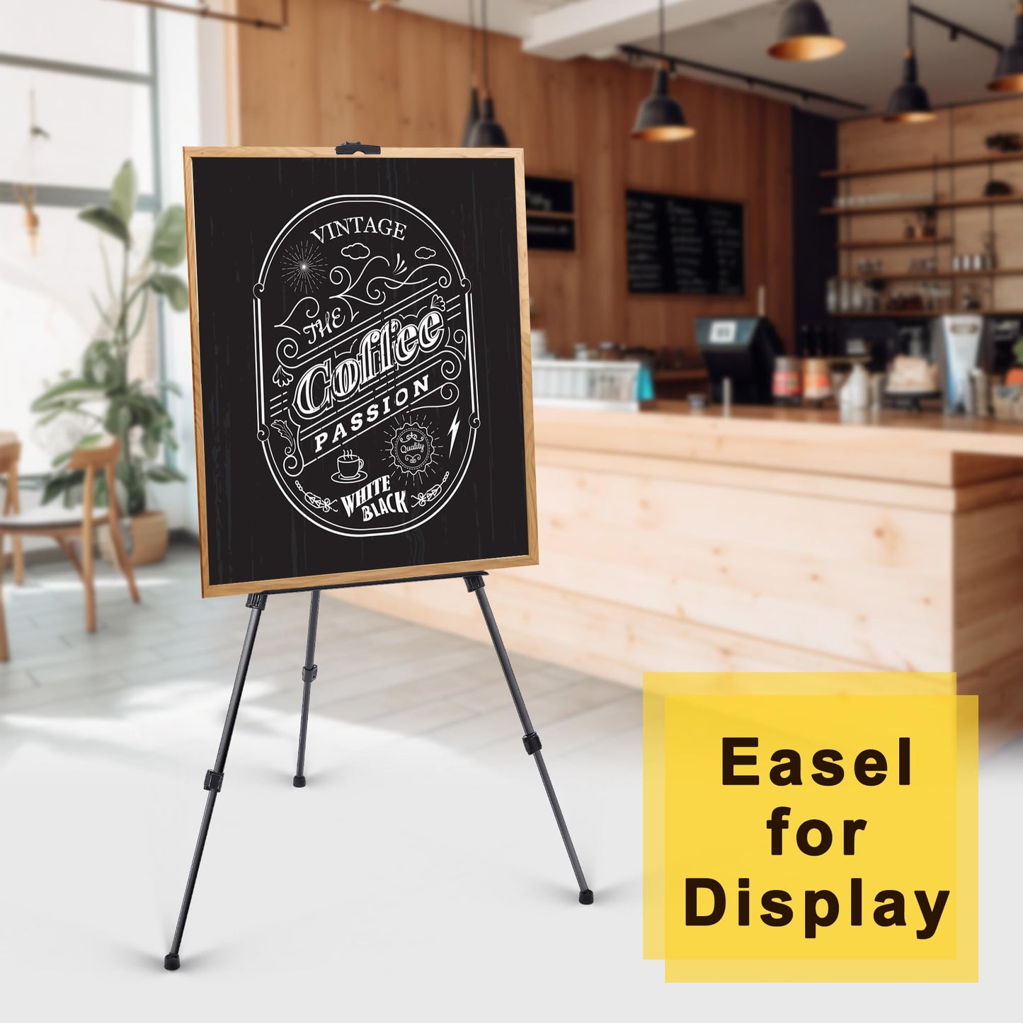 Easel for Painting Art Easel Stand for Adults 17" to 66" Portable Easel Stand for Sign Table Top/Floor Aluminum Metal Easel with Carry Bag Black