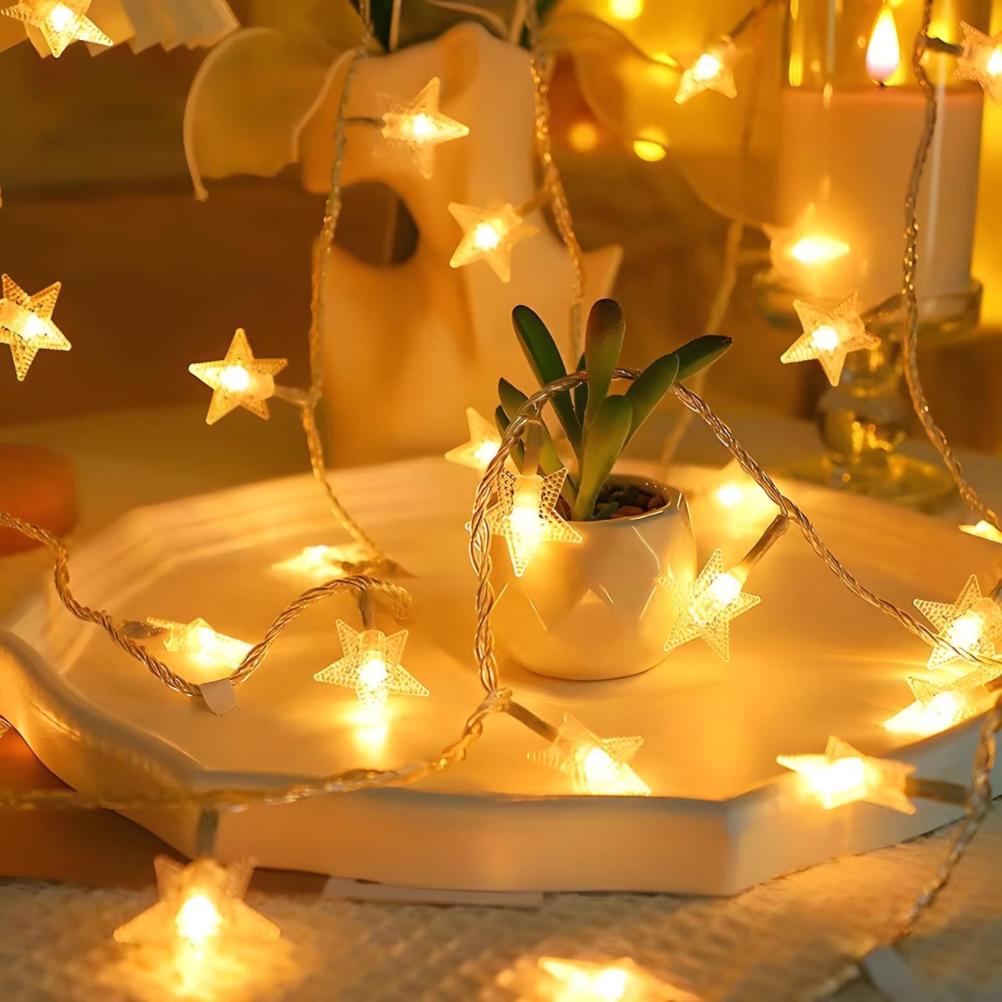 20 LED Star String Lights 10 FT Fairy Christmas Lights Battery Operated for Indoor & Outdoor, Party, Wedding and Holiday Decorations Warm White