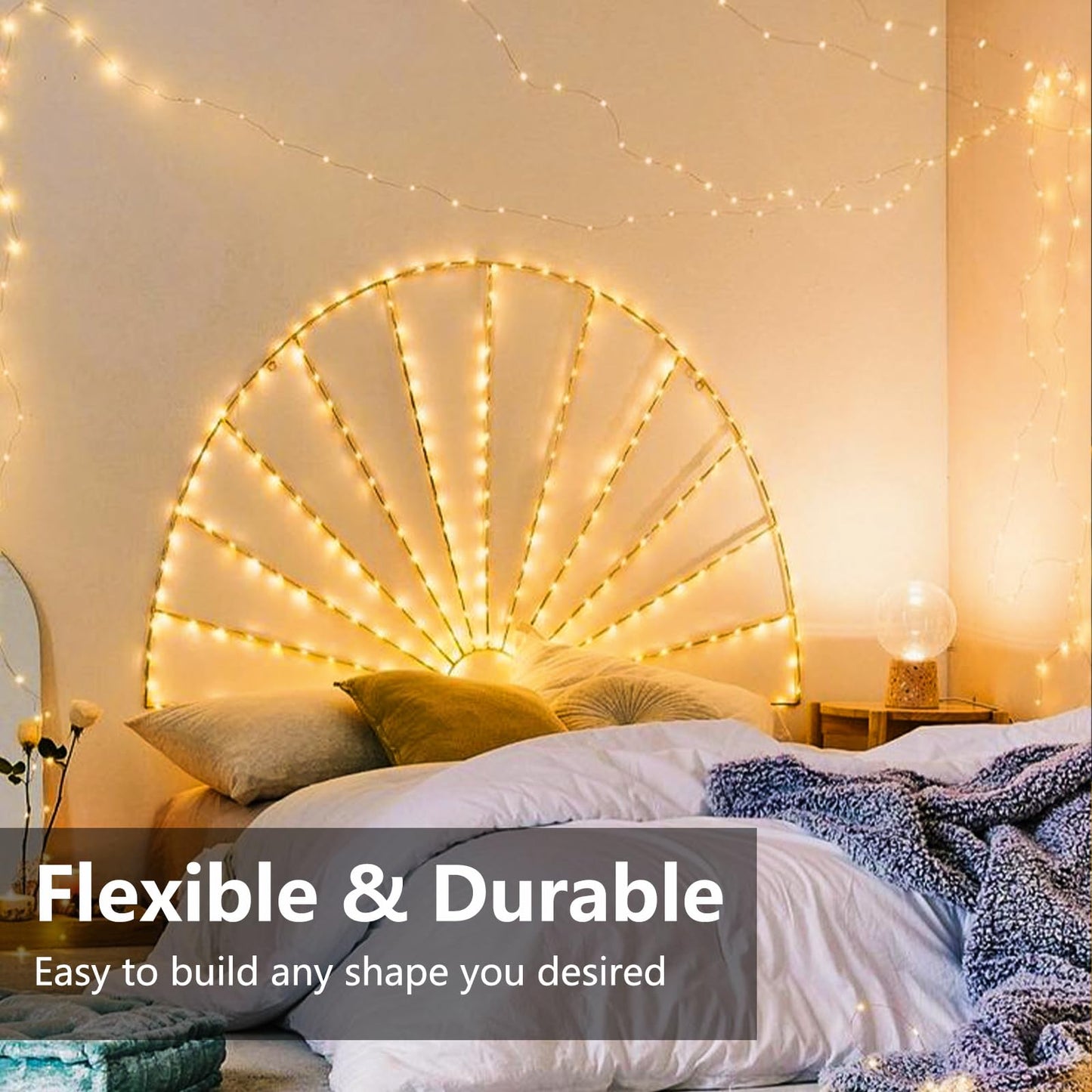 66FT 200 LED Christmas Fairy Lights Plug in with Remote and Timer, Waterproof Christmas String Lights Indoor Outdoor, Upgraded 8 Modes Twinkle String Lights for Bedroom Xmas Wedding Party(Warm White)