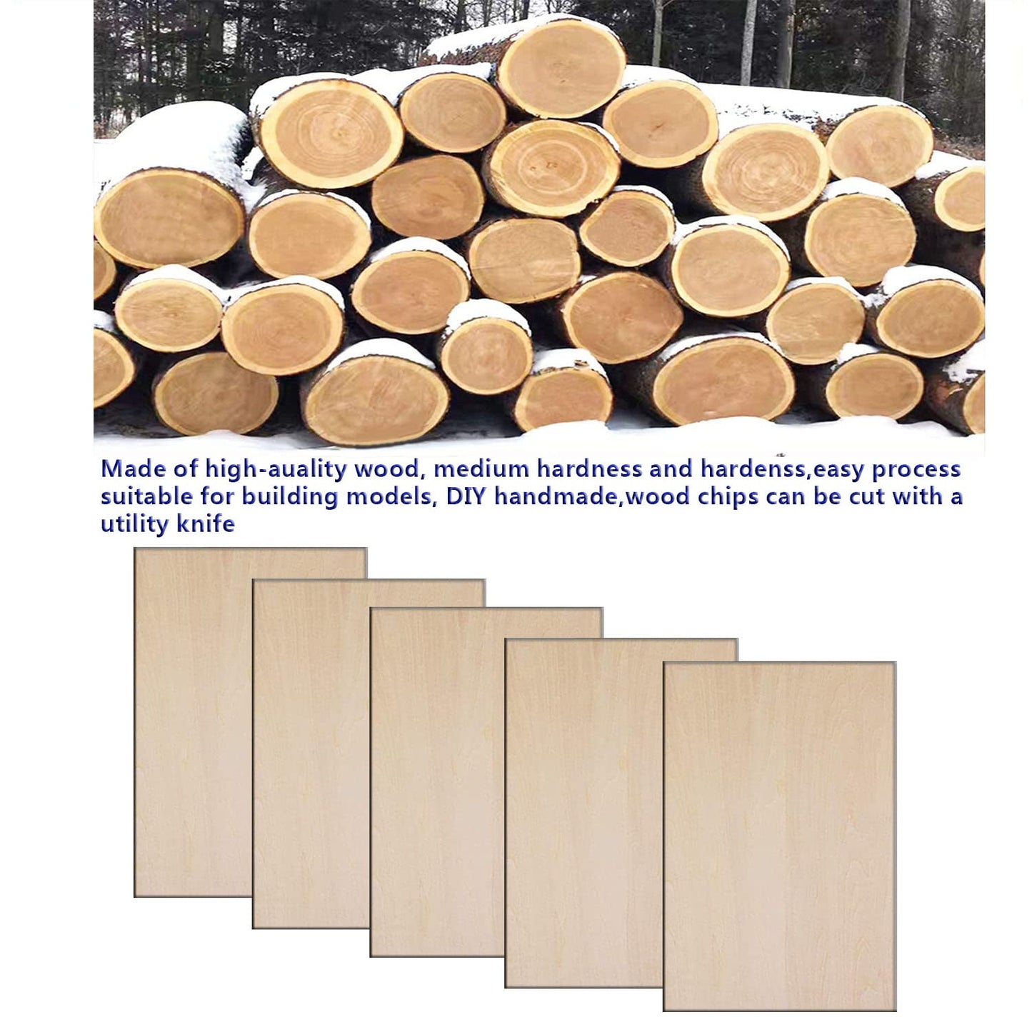 Unfinished Basswood Sheets, 25 Pcs - 1/16" Thick, Perfect for DIY Projects, Painting, Drawing, Laser, Wood Engraving, Wood Burning & CNC Cutting (150x100x1.5mm)