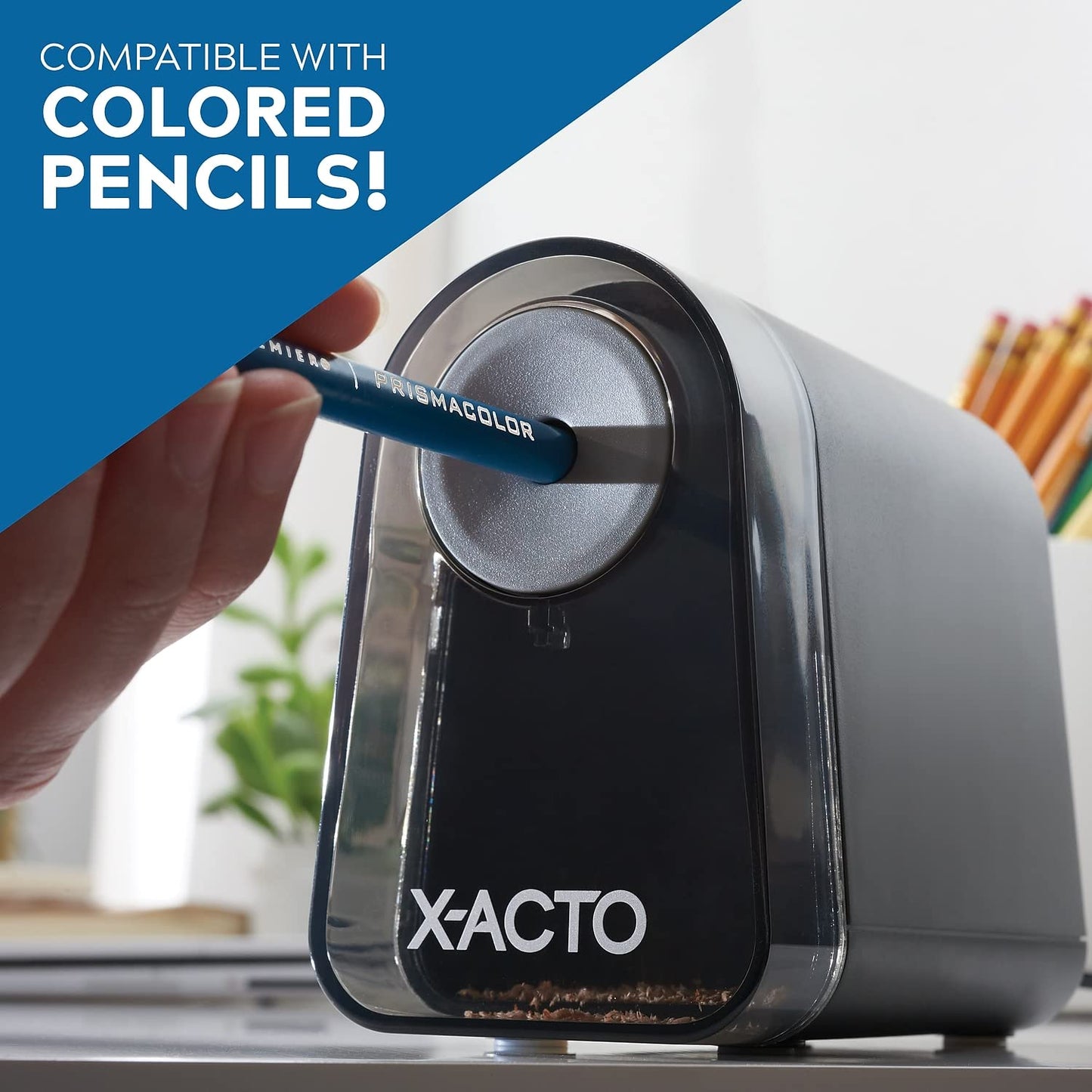 Mighty Mite Electric Pencil Sharpener Black/Silver (19501/19501X)