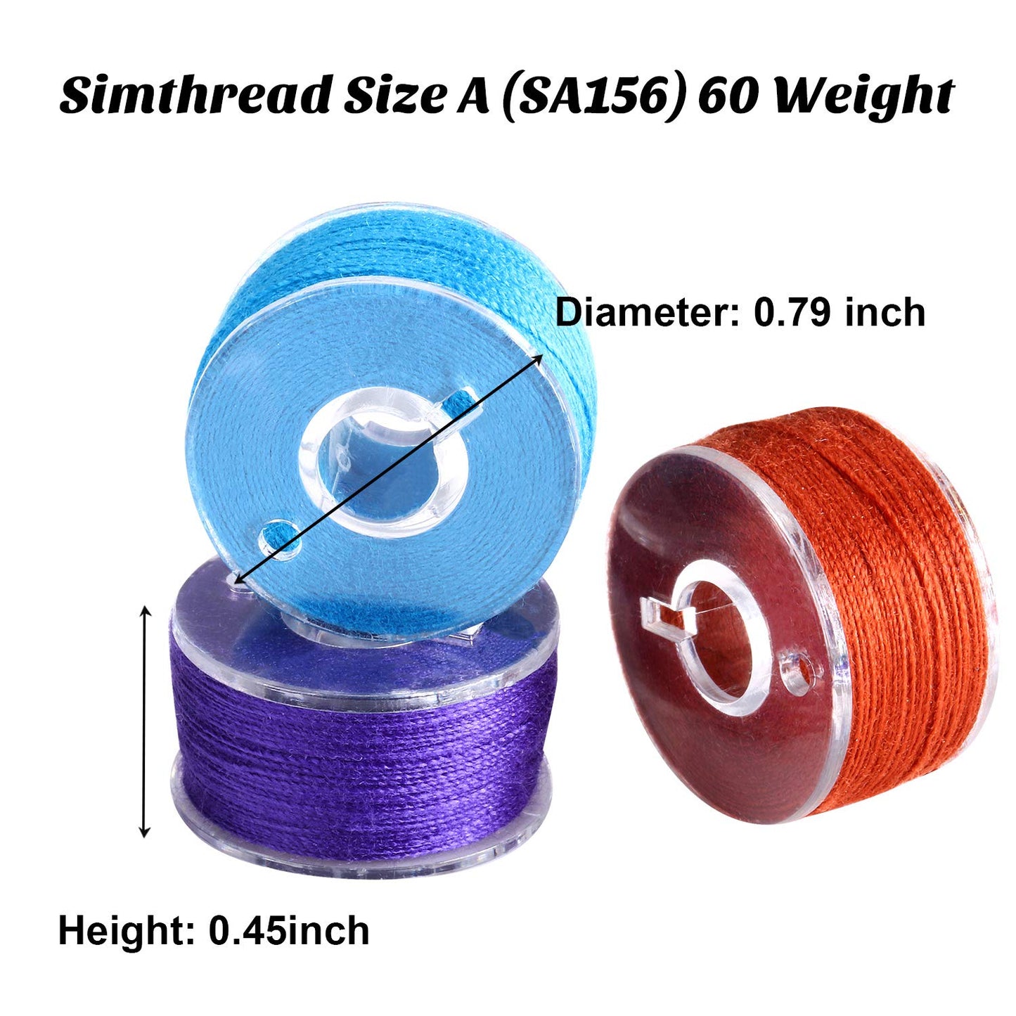144 Pieces Prewound Bobbins Sewing Thread Bobbins Compatible with Brother/Babylock/Janome/Elna/Singer Embroidery Machine, Size A (24 Colors)