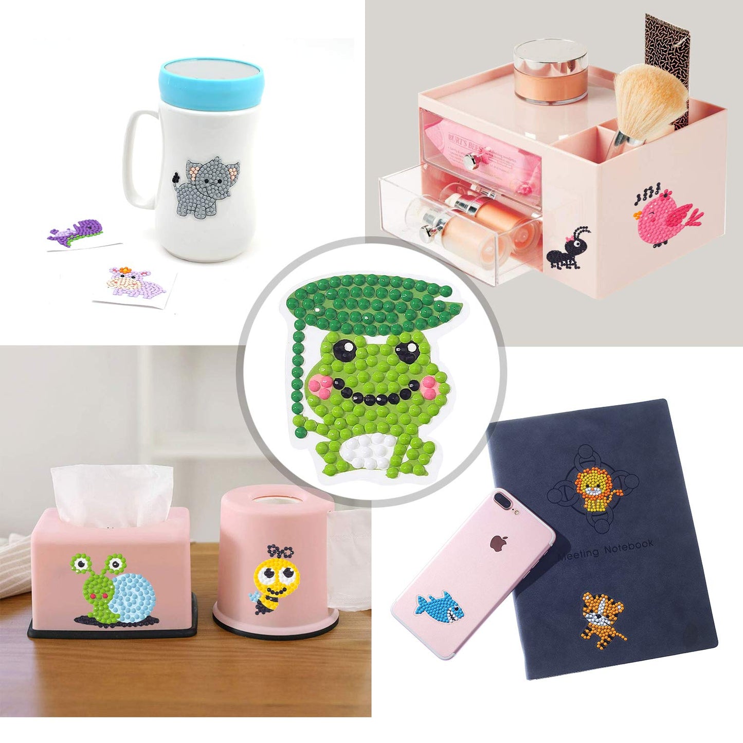5D Diamond Art Stickers for Kids, 18 Pcs Insect & Animal Sticker Kits, Eco-Friendly DIY Craft Set for Creative Skills Development