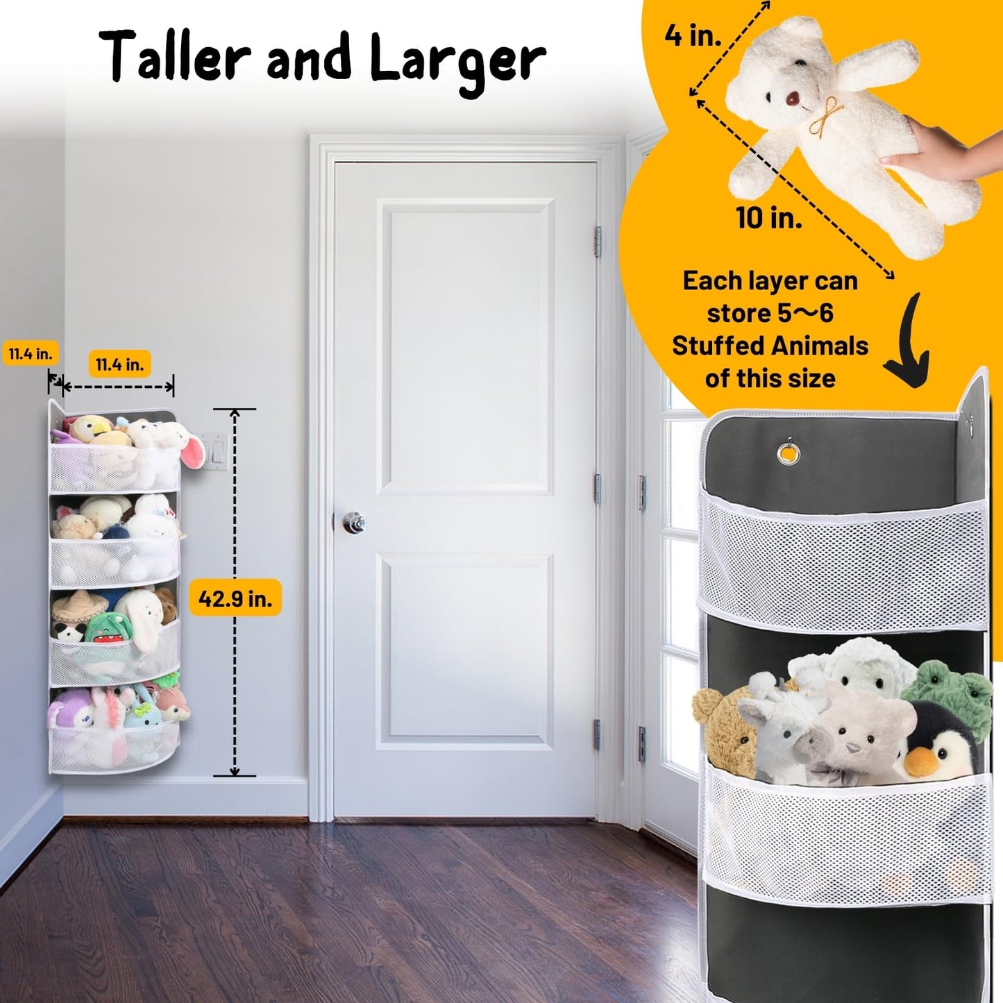 Soft Corner Shelf | Safe Hanging Organizer | Child-Friendly Wall Mount Storage | for Sundries, Toys, Stuffed Animals, Diapers | for Pantry Closet Bedroom Nursery Organization 1-Pack