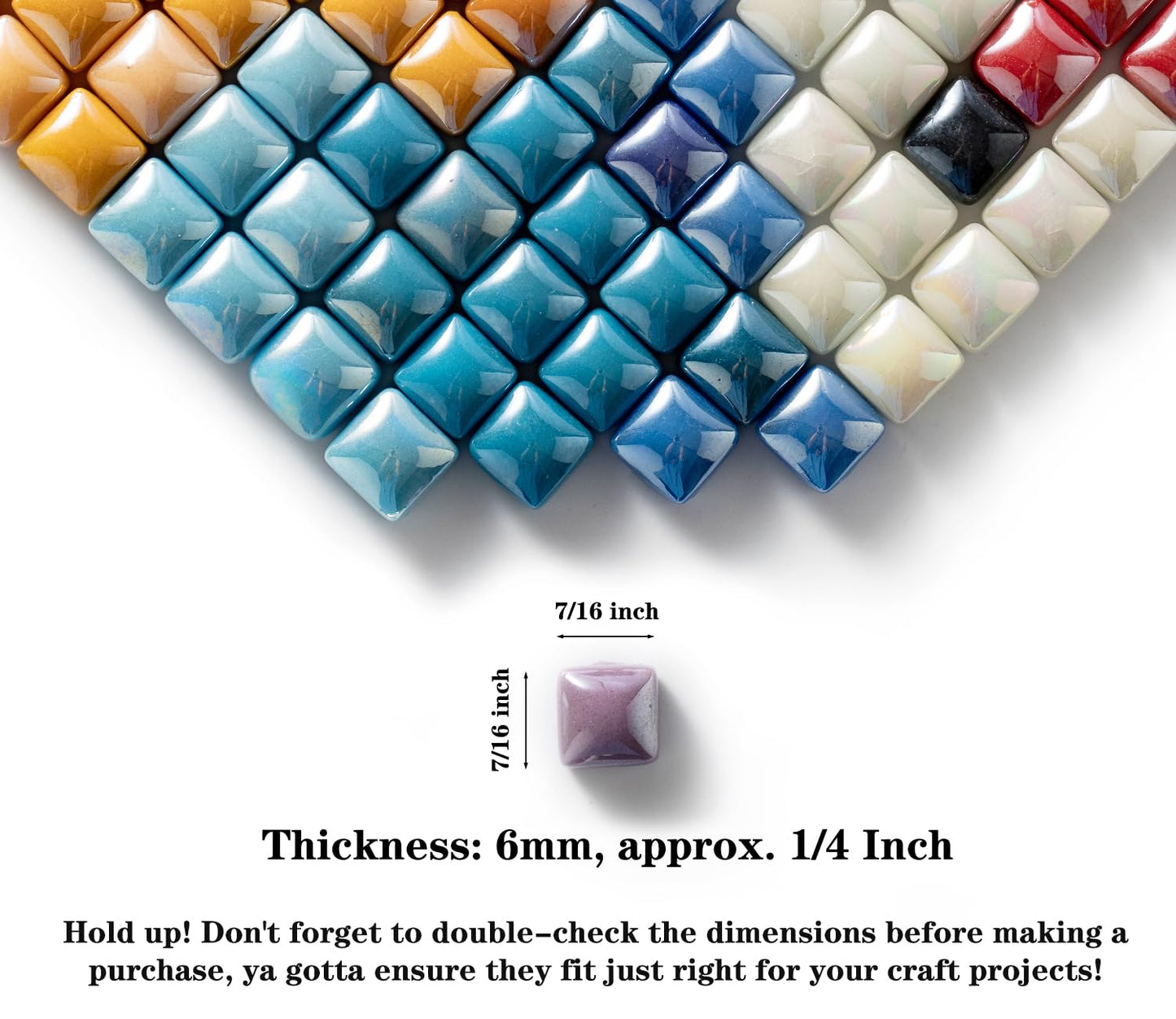1.7 Pounds/350 Pieces Vibrant Glass Mosaic Tiles Assortment for Crafts, Colorful Glossy Stone Glass Tiles Pieces Bulk for Mosaic Art Craft Home Garden Decoration