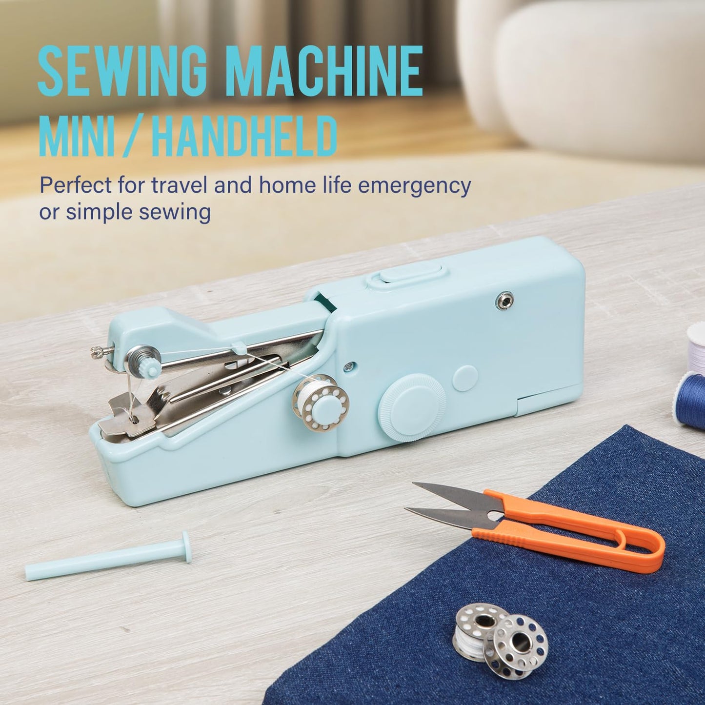 Handheld Sewing Machine CS101,Sewing Machines for Beginners,Portable Electric Mini and Samll Hand Held Kit for Adults and Kids Ages 8-12 Included Mannual and Accessories,Sewing Hem Quick Stitching