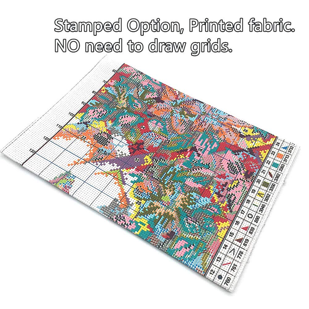 Cross Stitch Kits Little Turtle Looking for Mom 11CT Stamped Patterns Easy Cross Stitching Embroidery Needlework Kit Supplies (Turtle)