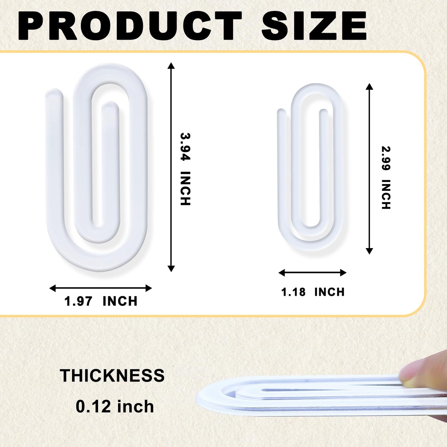 10 Pack Sublimation Blanks Acrylic Paper Clips, 4" x 2" Jumbo Paper Clips Clear for Heat Transfer DIY Design, School Classroom Stationery Office, Home Gift Crafts Supplies