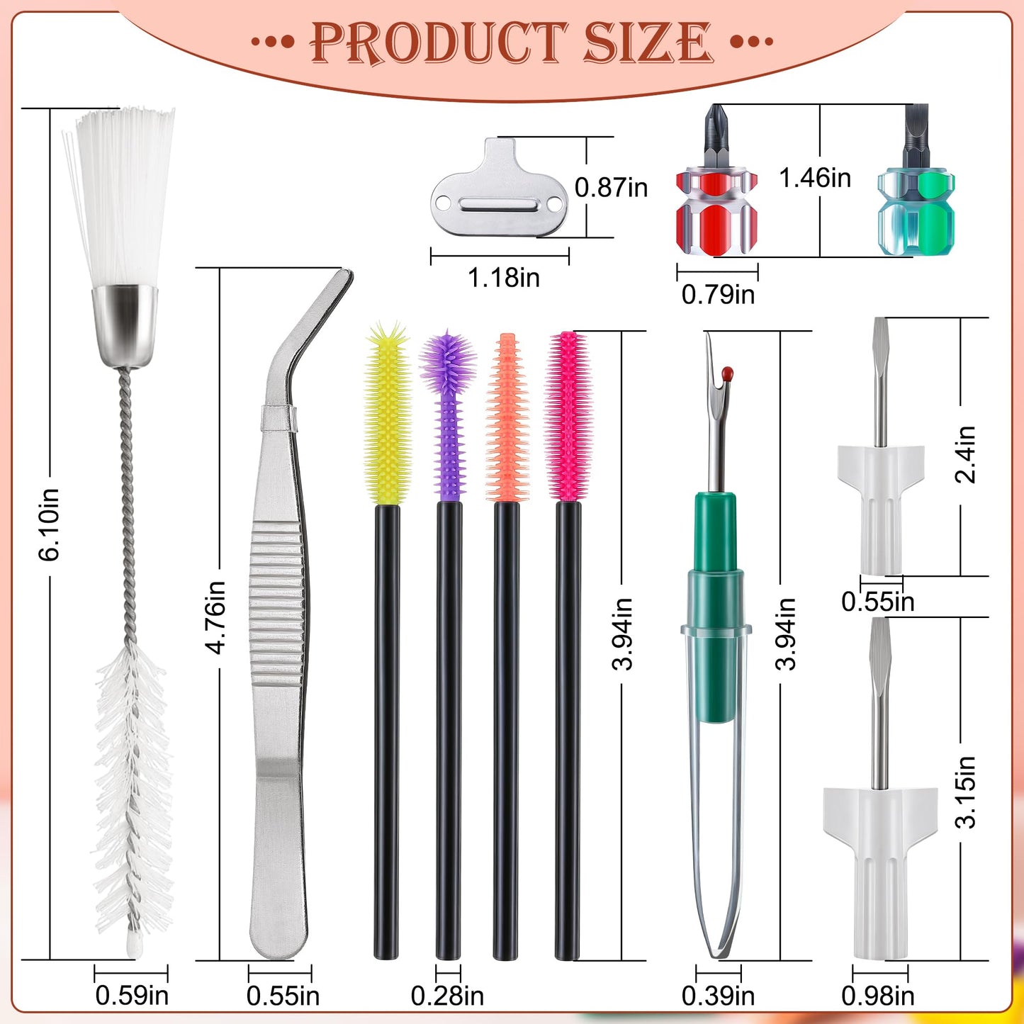 14 Pieces Sewing Machine Cleaning Kit, Sewing Machine Repair Tools Include Tweezers, Double Headed Brush, Screwdriver, Seam Rippers, Silicone Brush for Repair and Cleaning Machine Sewing