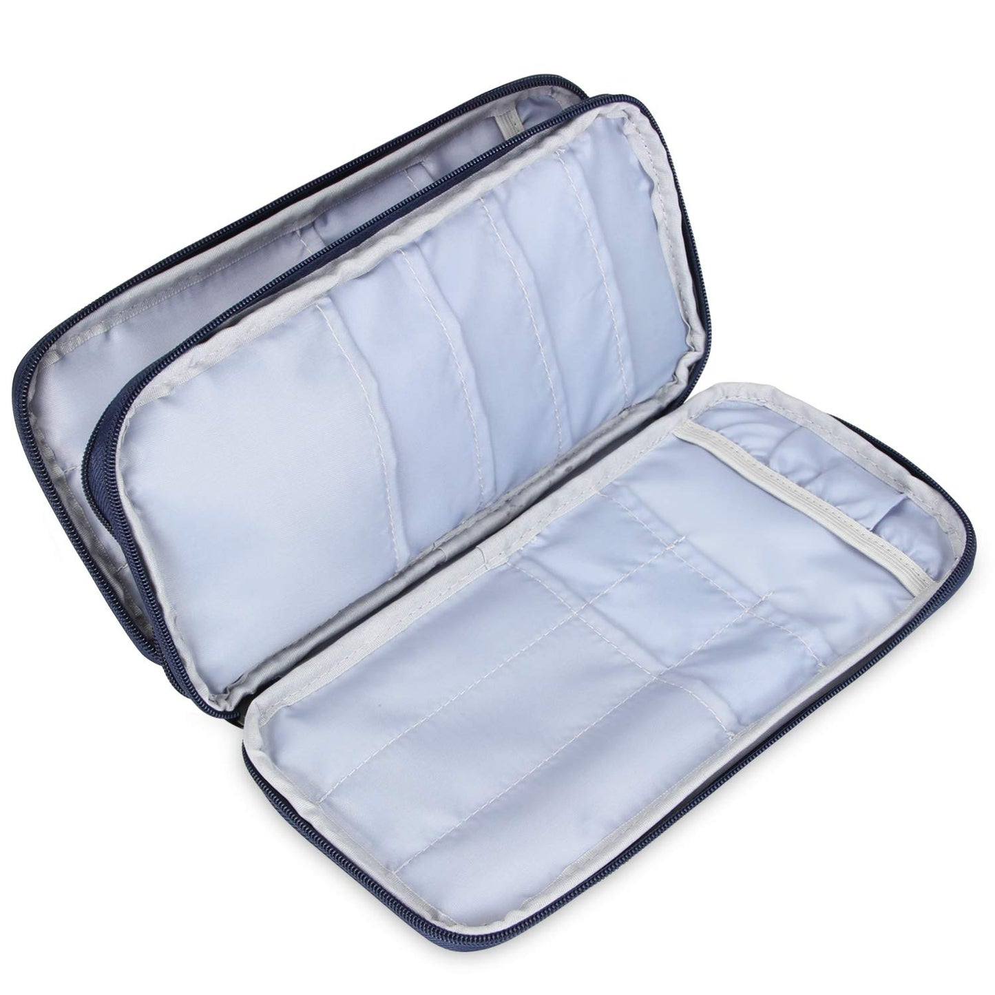 Knitting Needles Case(up to 10-Inch), Travel Organizer Storage Bag for Circular and Straight Knitting Needles, Crochet Hooks and Knitting Accessories, Blue Cats-NO ACCESSORIES INCLUDED