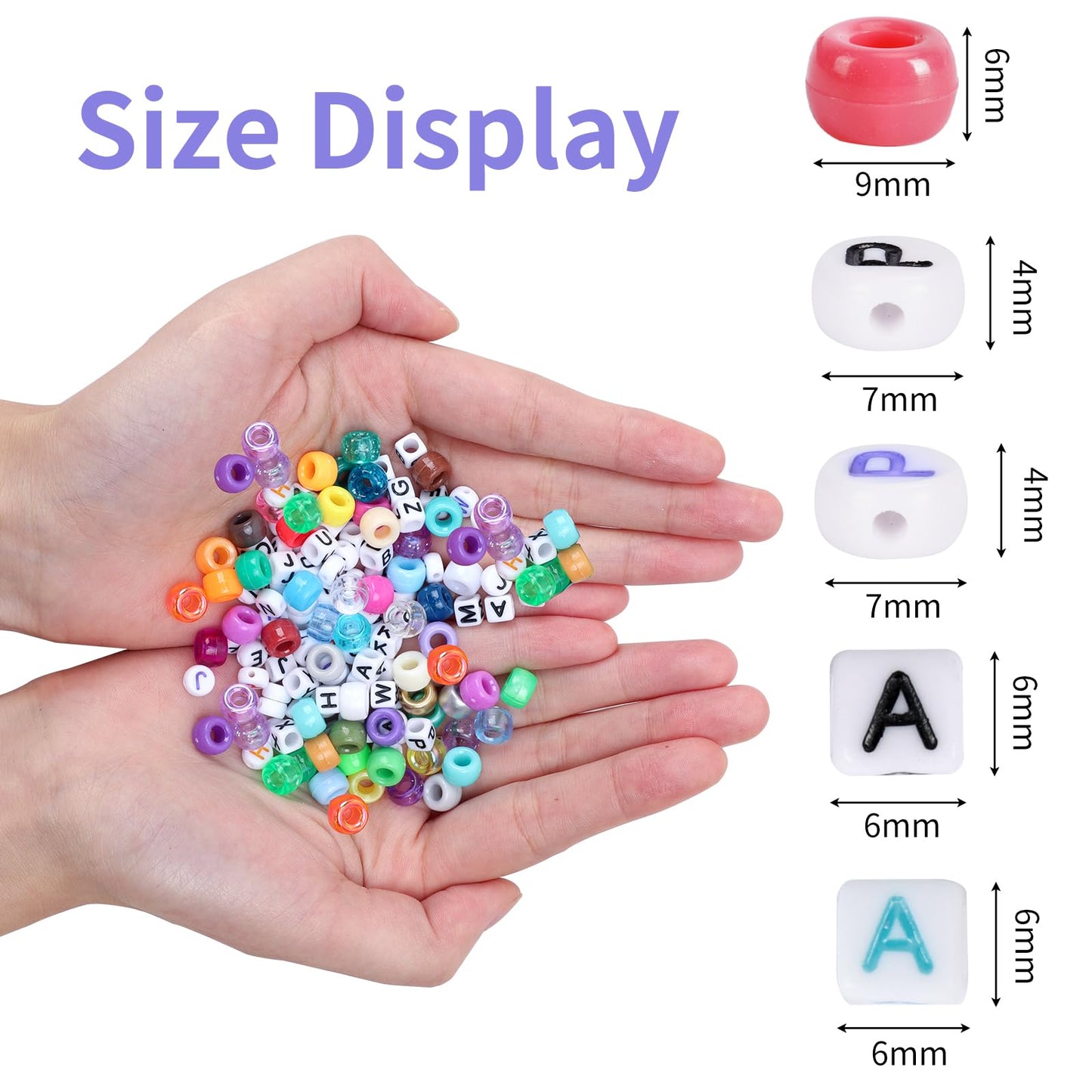 2350pcs, 64 Colors, Pony Beads for Bracelet Making Kit, Rainbow Kandi Beads Friendship Bracelet Kit, Letter Beads and Elastic Strings for Bracelet Necklace Making, Craft Gifts Set for Girls