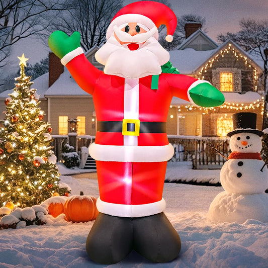 6 FT Inflatable Santa, Christmas Inflatable Santa Claus with Gift Bag, Santa Blow up Yard Decorations Built-in LED Lights Party Lawn Holiday Xmas Winter Outdoor Décor