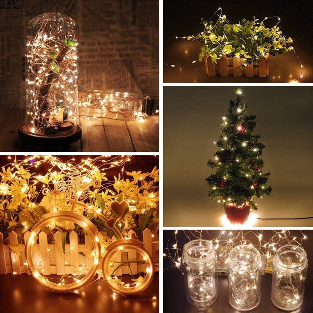 300 LED 99FT Copper Wire String Lights Battery Operated 8 Modes Fairy Lights with Remote Waterproof Fairy String Lights for Outdoor Christmas Lights Wedding Party Decoration Warm White
