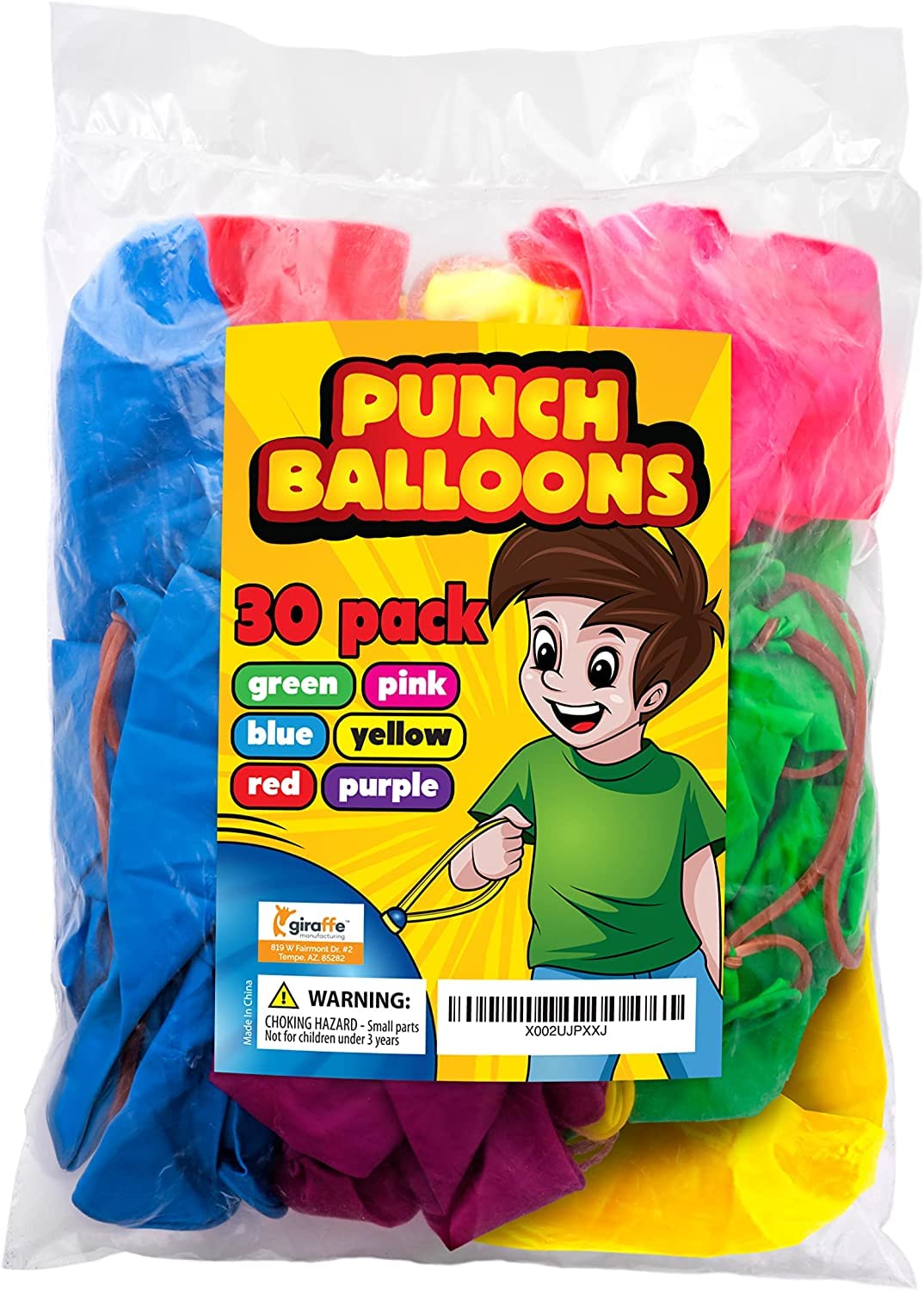 30-Pack Punch Balloons for Kids - Easter Basket Essentials, Perfect Easter Basket Stuffers for Toddlers, Exciting Egg Fillers, Birthday Party Favors for Kids 8-12 & Goodie Bag Stuffers