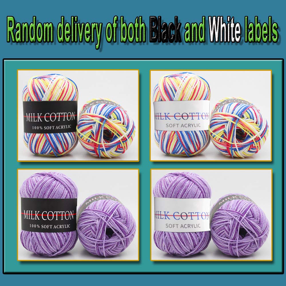 Park 6x300g Yarn Skeins Assorted Colors - Acrylic Soft Yarn for Knitting & Crochet, Includes 650 Yards