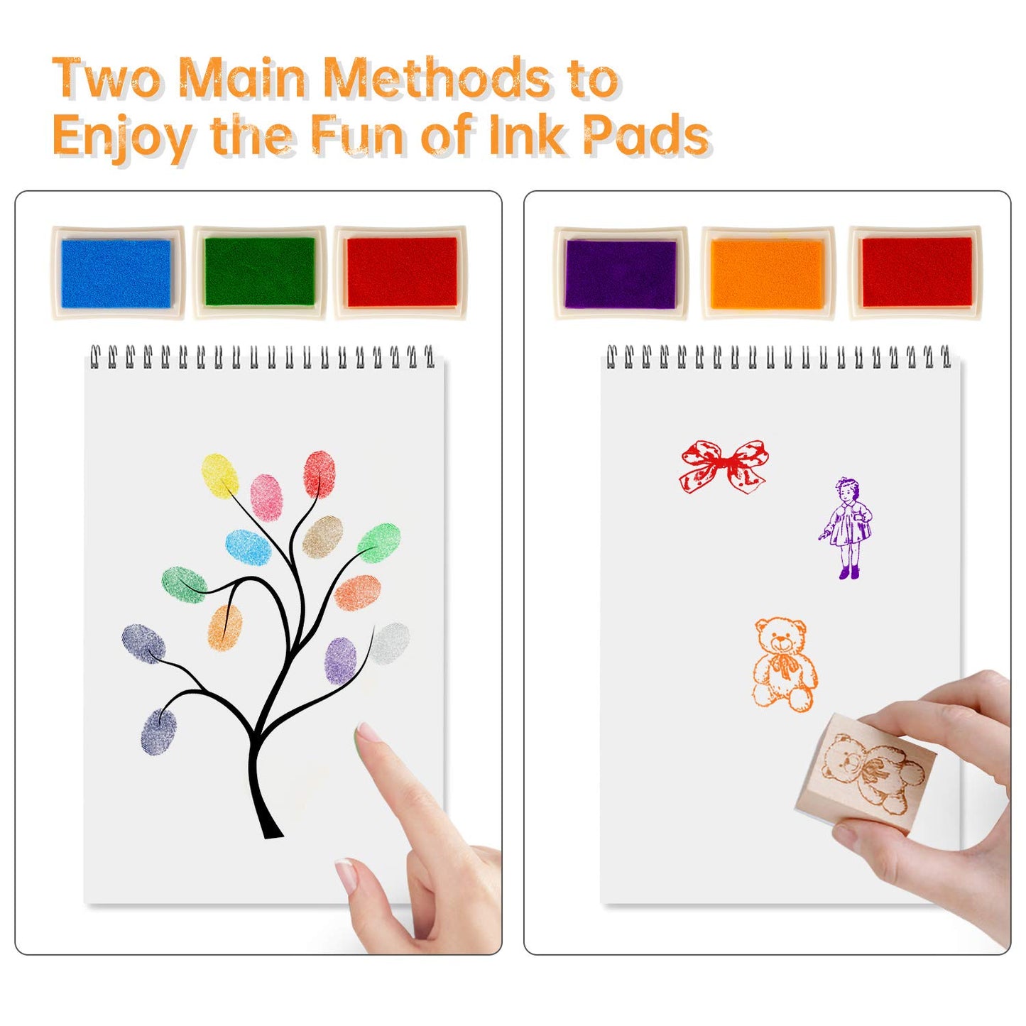 Ink Pad, 15 Colors Finger Washable Stamp Pads for Kids