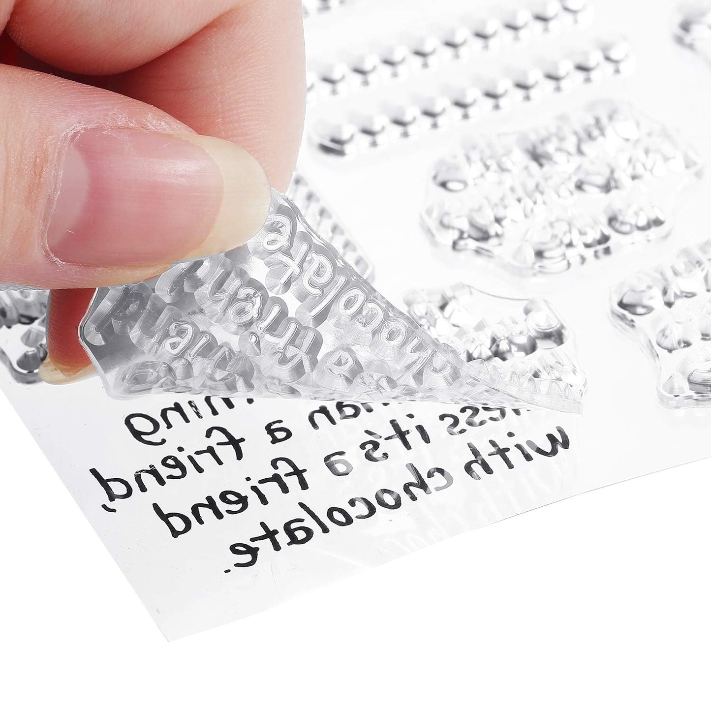 4 Sheets Words Clear Stamps for Card Making Silicone Stamp with Greeting Words Pattern for Easter Birthday Holiday Card and DIY Scrapbooking Journal(Classic)