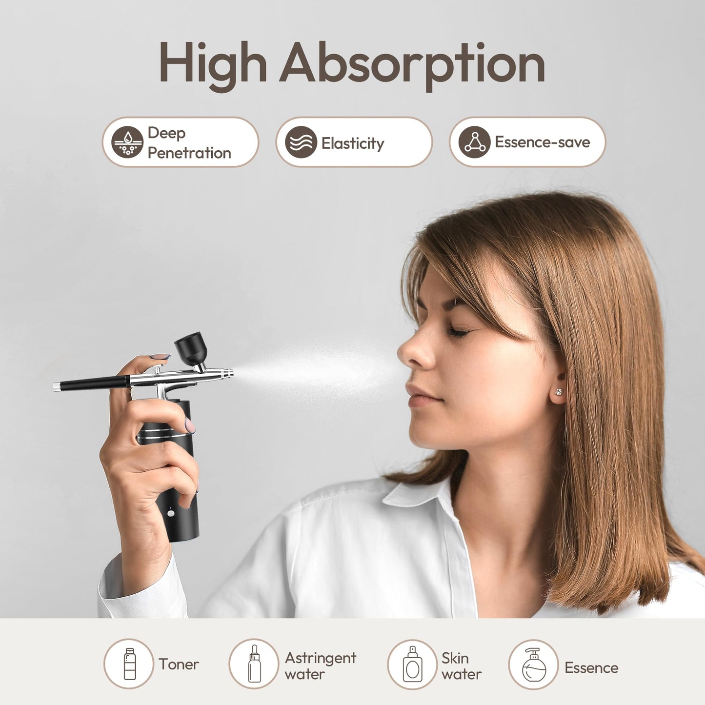 Airbrush Kit with Compressor 30PSI Portable Airbrush Gun Rechargeable Handheld Cordless Air Brush for Nails Art, Painting, Cake Decor, Cookie, Mode, Makeup, Barber (Black)
