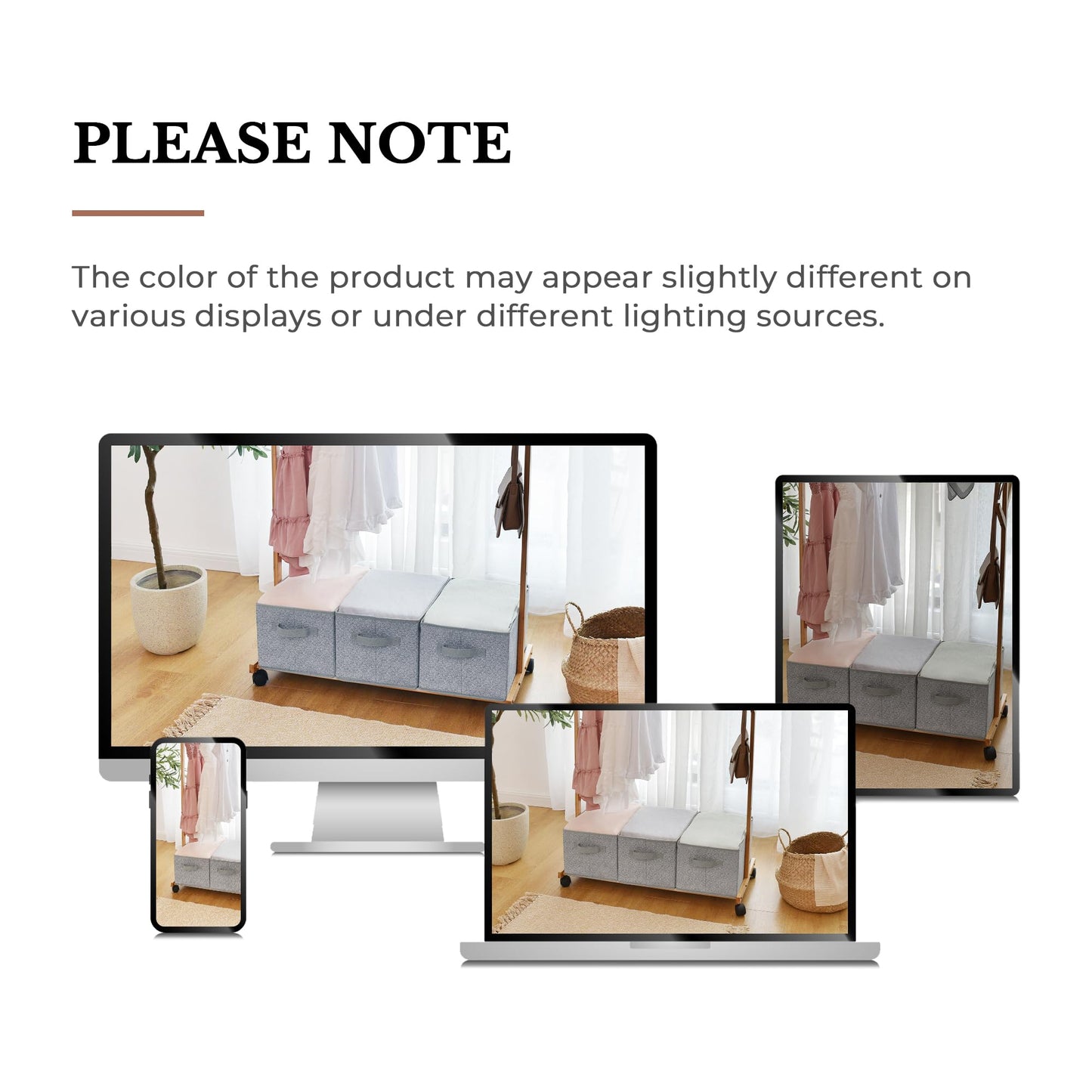 Storage Baskets for Shelves, Fabric Storage Bins with Handles, Collapsible Storage Boxes, Closet Storage Bins, Organizers and Storage, Gray, Large, 3-Pack