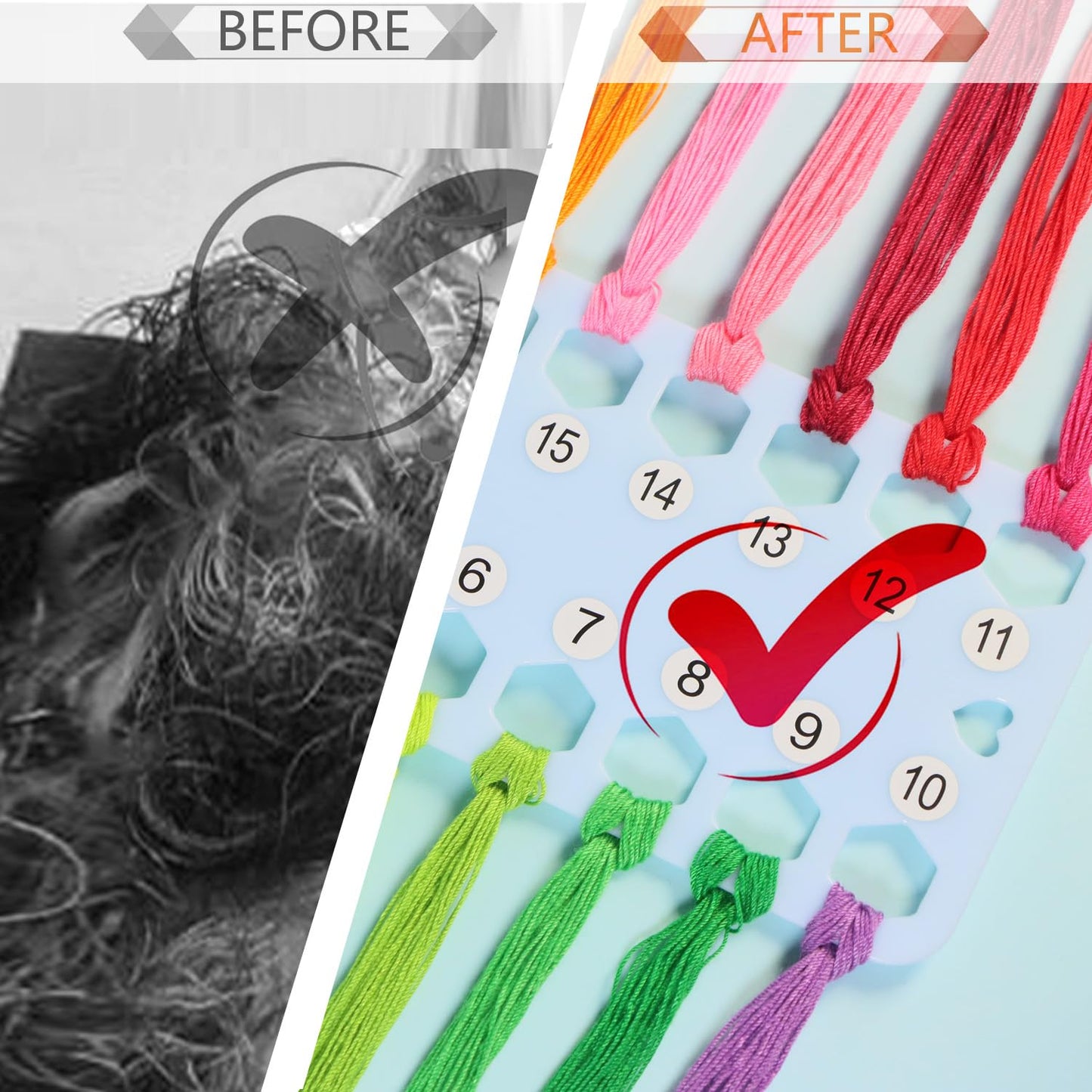 10-Pack Embroidery Floss Organizer Cards - Durable Cross Stitch Thread Holders Storage Tool, Portable Craft Storage for Sewing/Needlework Projects