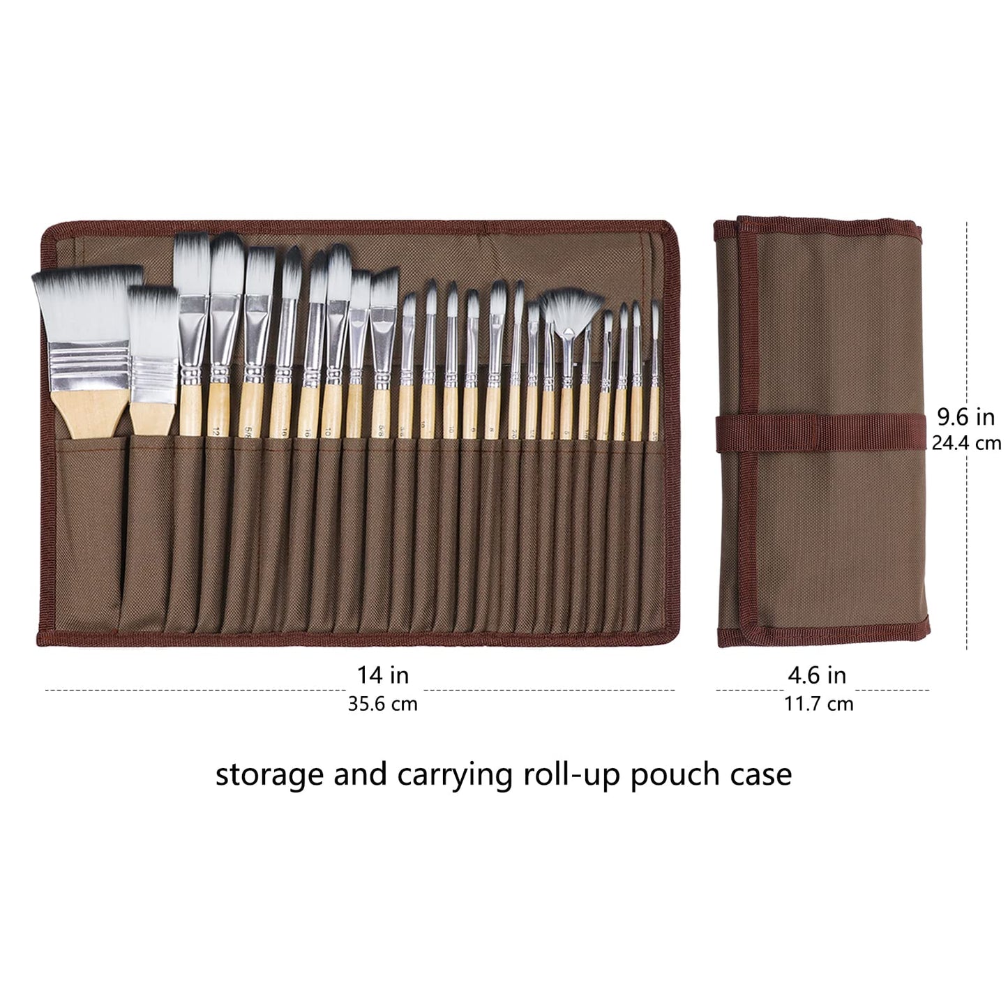 24 PCS Paint Brushes for Acrylic Painting, Acrylic Paint Brushes for Oil, Watercolor, Acrylic, Gouache and Canvas Painting