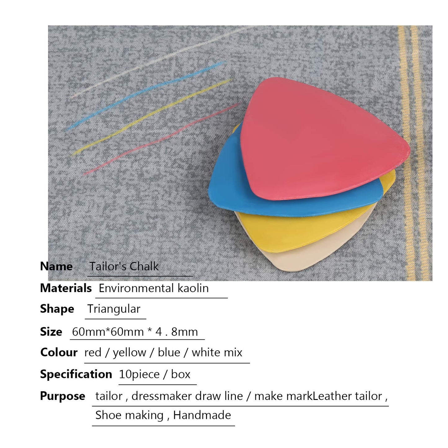 Tailors Chalk & Fabric Markers for Quilting - 10PCS Tailor's Chalk, 4PCS Heat Erasable Pens with 4 Refills, 3 PCS Sewing Fabric Pencils