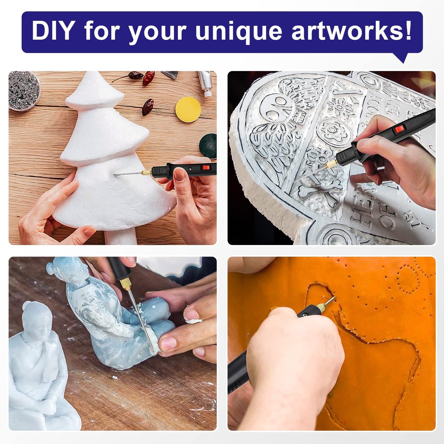 3 in 1 Foam Cutter Electric Cutting Machine Pen Tools Kit, 100-240V / 18W Styrofoam Cutting Pen with Electronic Voltage Transformer Adaptor